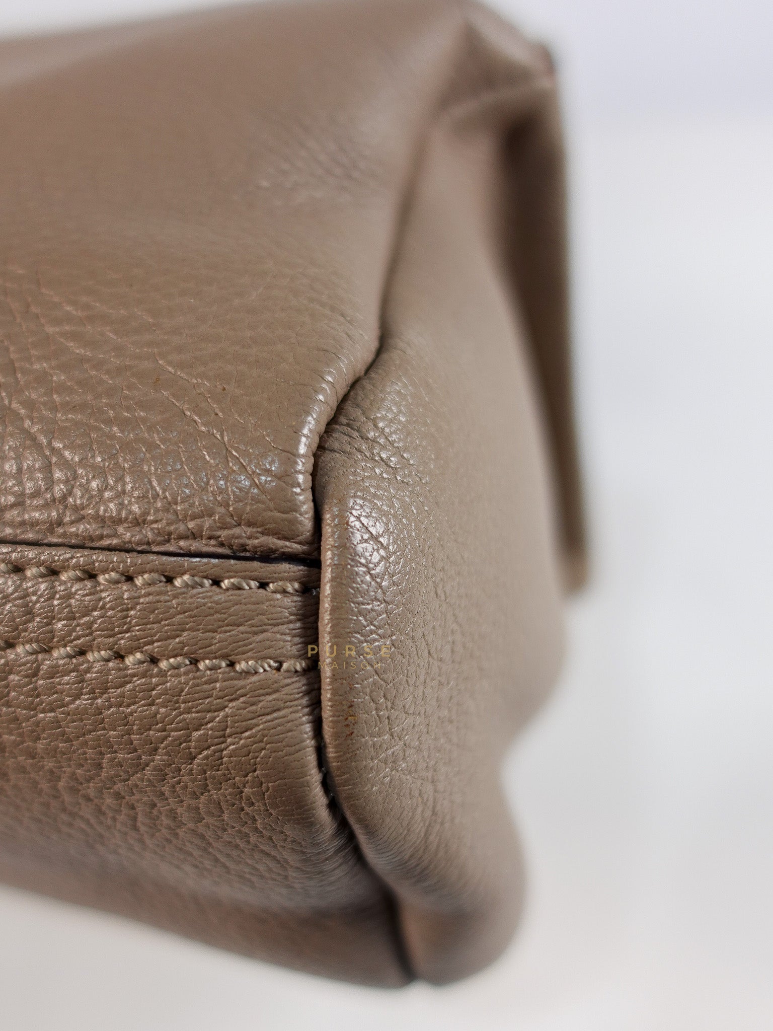 Pandora Mini Shoulder Bag in Beige & Silver Hardware | Purse Maison Luxury Bags Shop