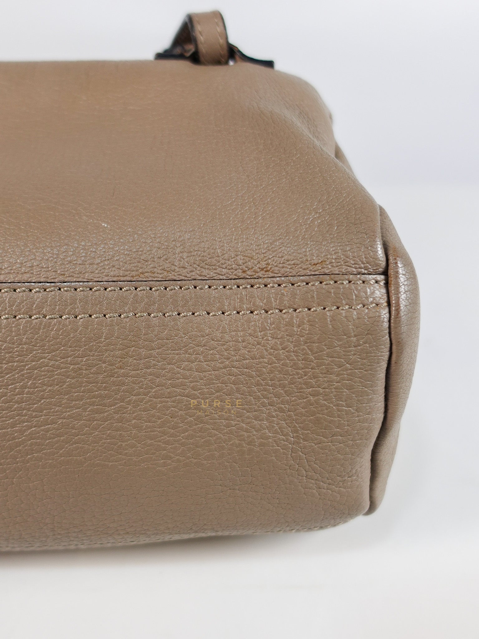 Pandora Mini Shoulder Bag in Beige & Silver Hardware | Purse Maison Luxury Bags Shop