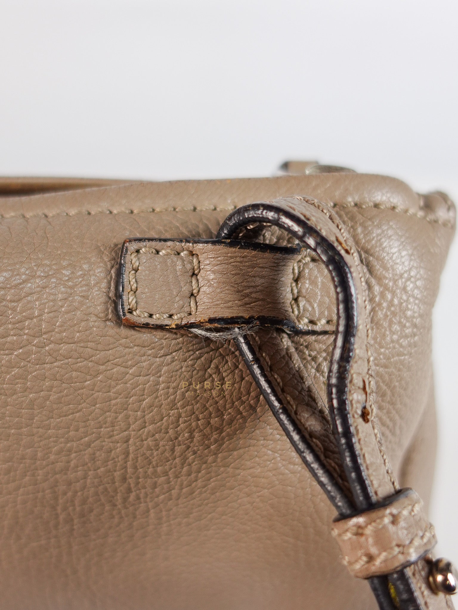 Pandora Mini Shoulder Bag in Beige & Silver Hardware | Purse Maison Luxury Bags Shop