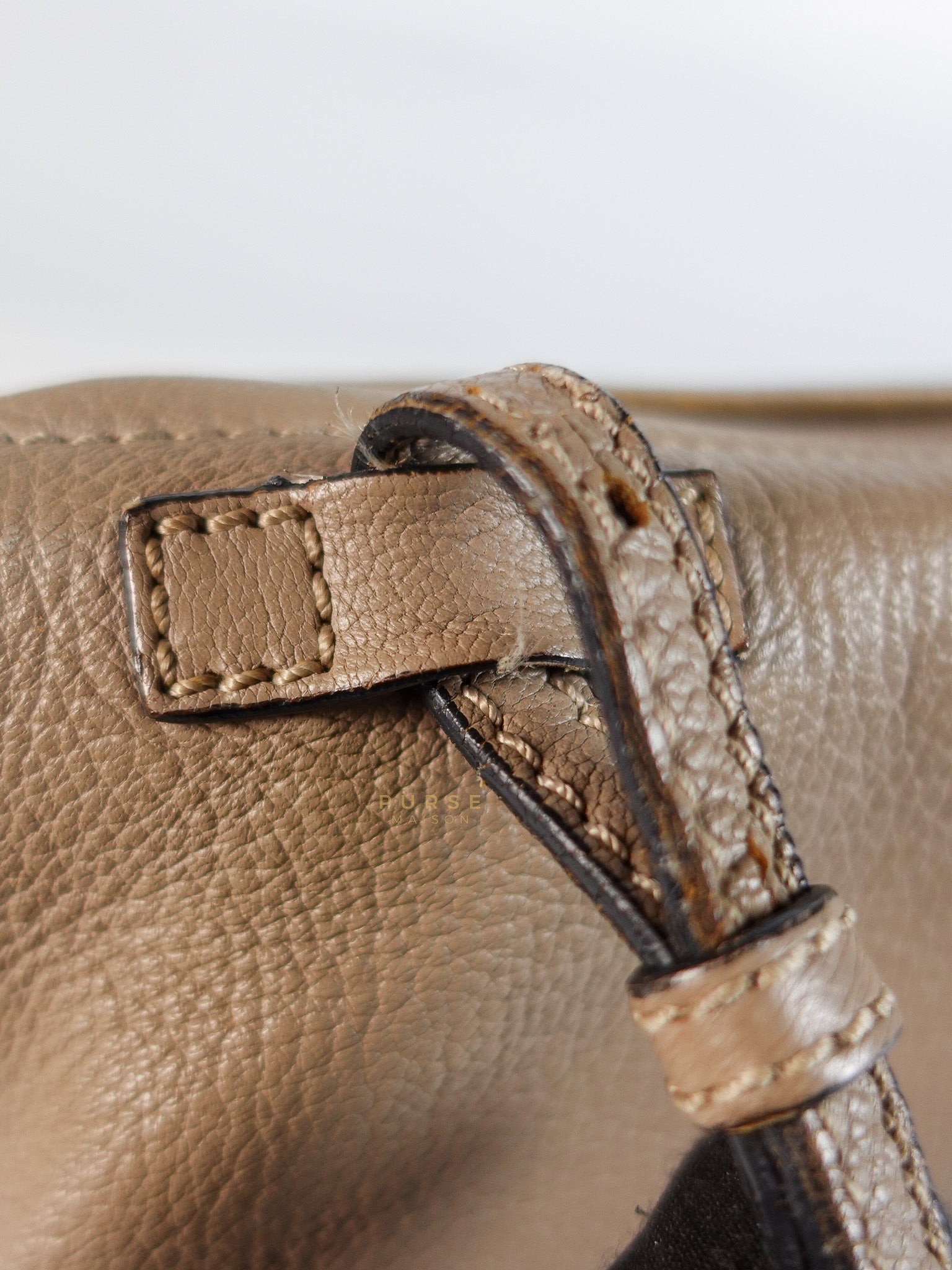 Pandora Mini Shoulder Bag in Beige & Silver Hardware | Purse Maison Luxury Bags Shop