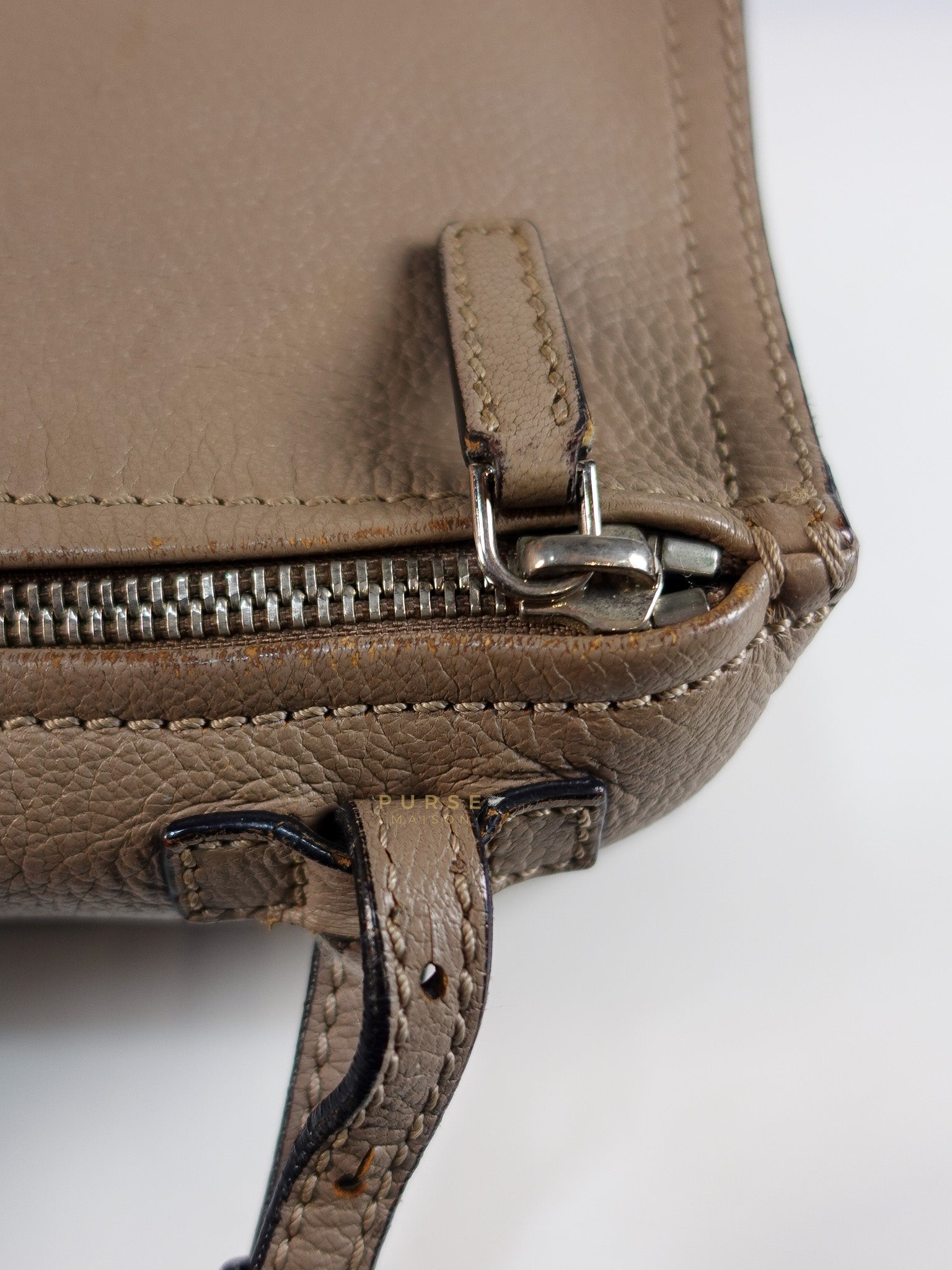 Pandora Mini Shoulder Bag in Beige & Silver Hardware | Purse Maison Luxury Bags Shop