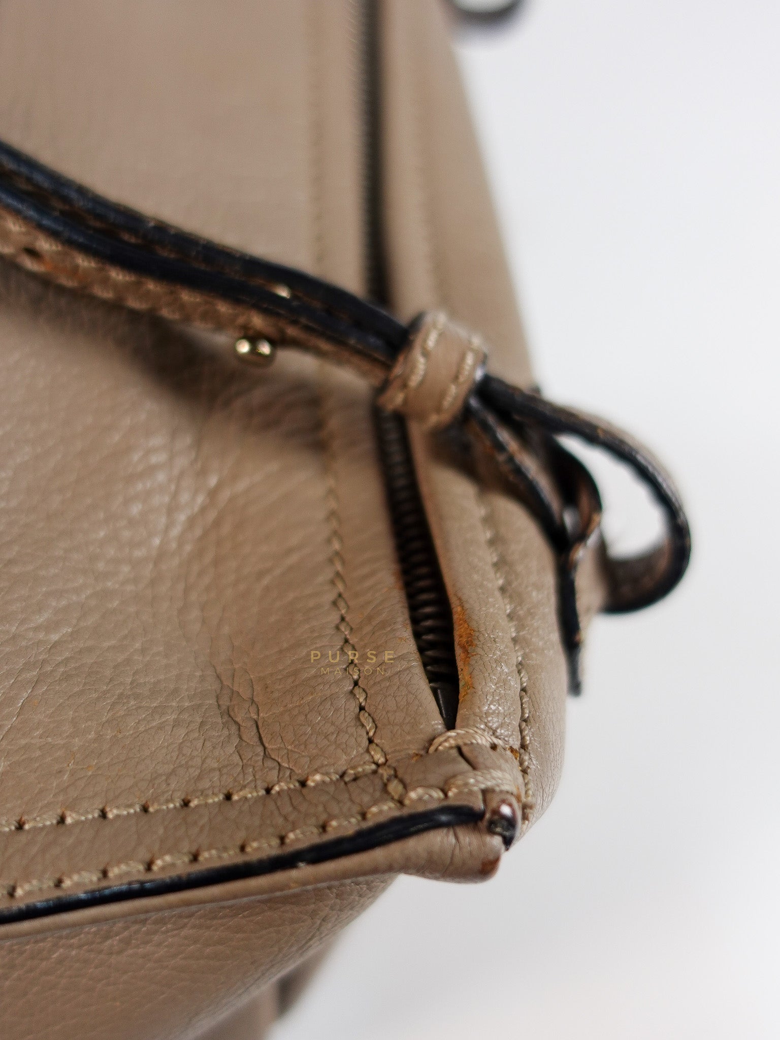Pandora Mini Shoulder Bag in Beige & Silver Hardware | Purse Maison Luxury Bags Shop