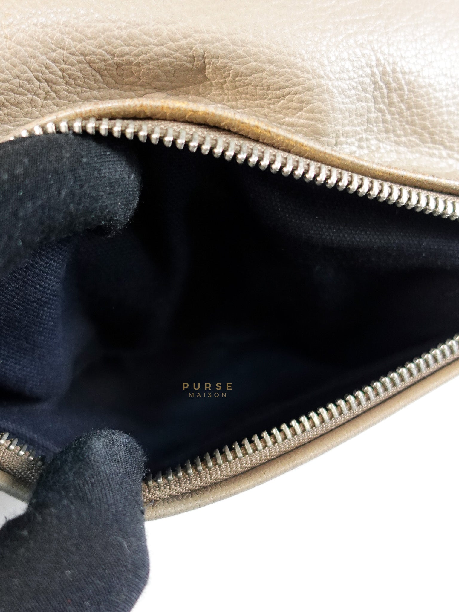 Pandora Mini Shoulder Bag in Beige & Silver Hardware | Purse Maison Luxury Bags Shop