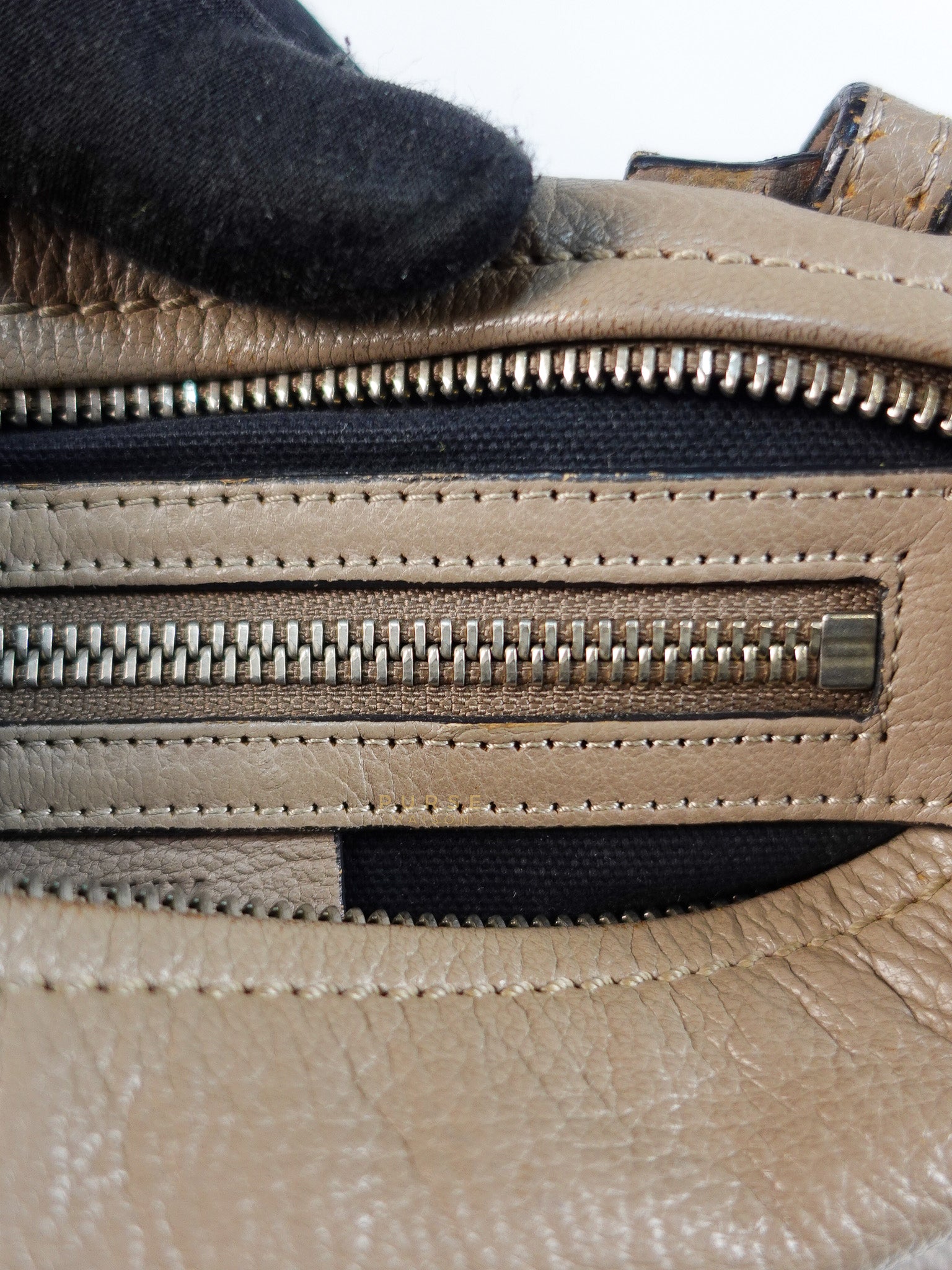 Pandora Mini Shoulder Bag in Beige & Silver Hardware | Purse Maison Luxury Bags Shop