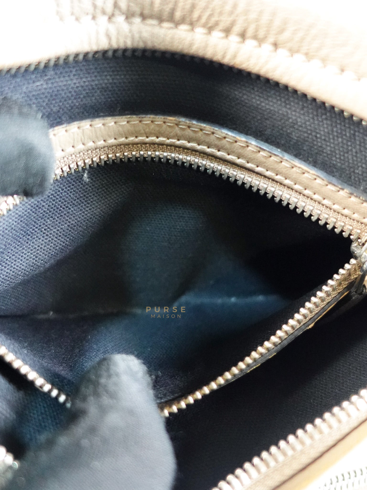 Pandora Mini Shoulder Bag in Beige & Silver Hardware | Purse Maison Luxury Bags Shop