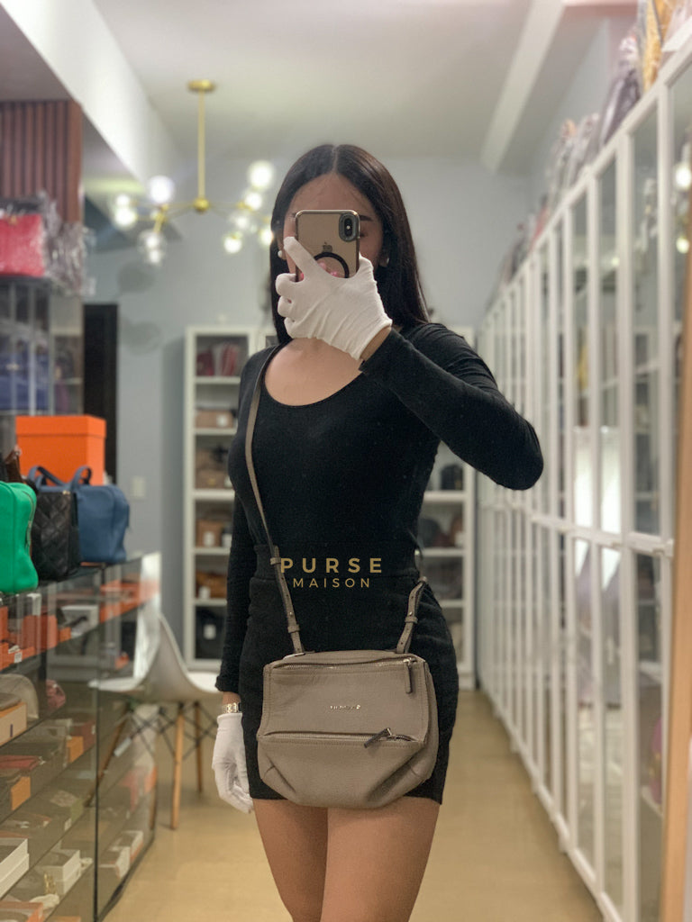 Pandora Mini Shoulder Bag in Beige & Silver Hardware | Purse Maison Luxury Bags Shop