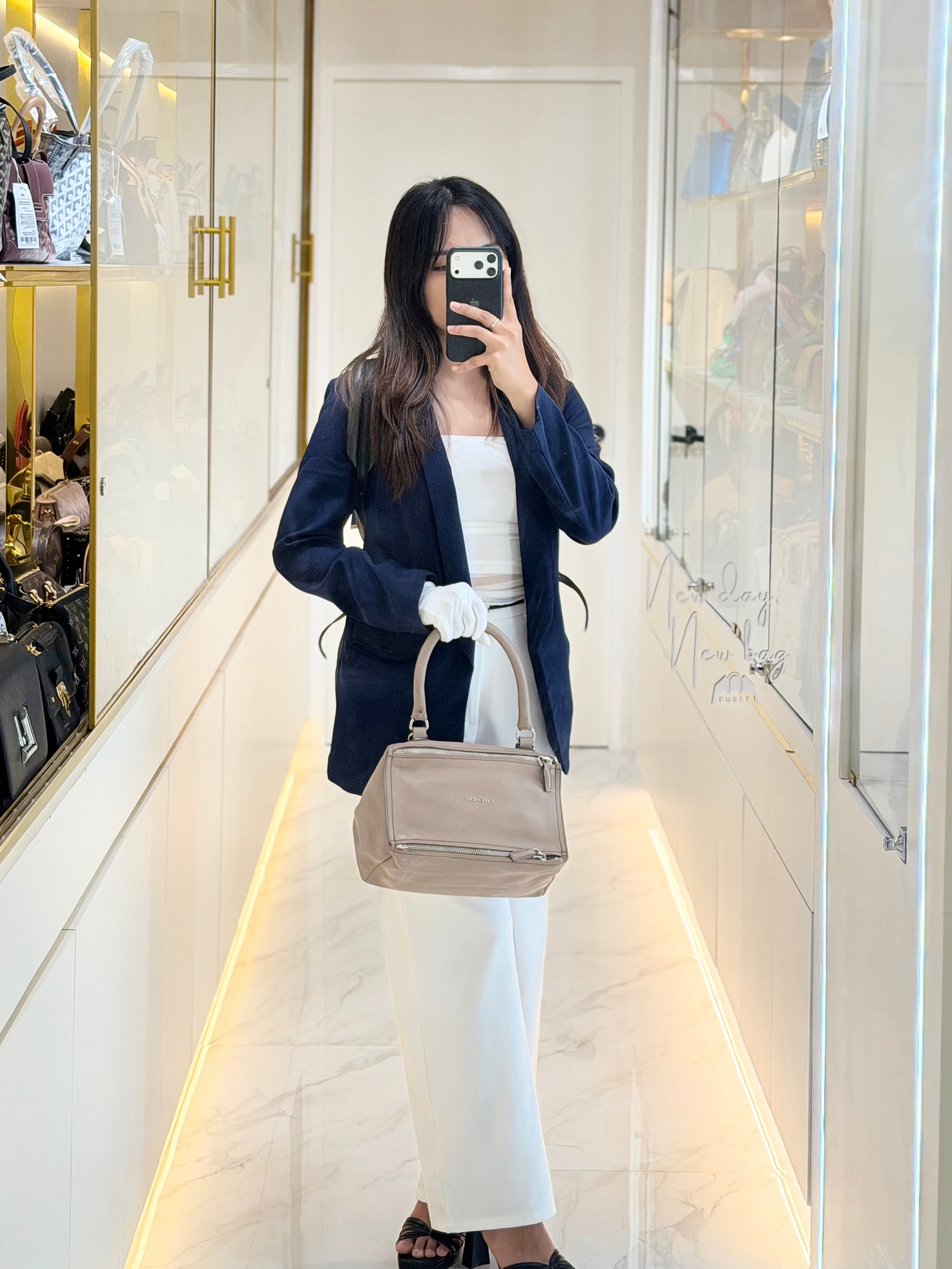 Pandora Small in Grained Goatskin Leather Crossbody Bag | Purse Maison Luxury Bags Shop