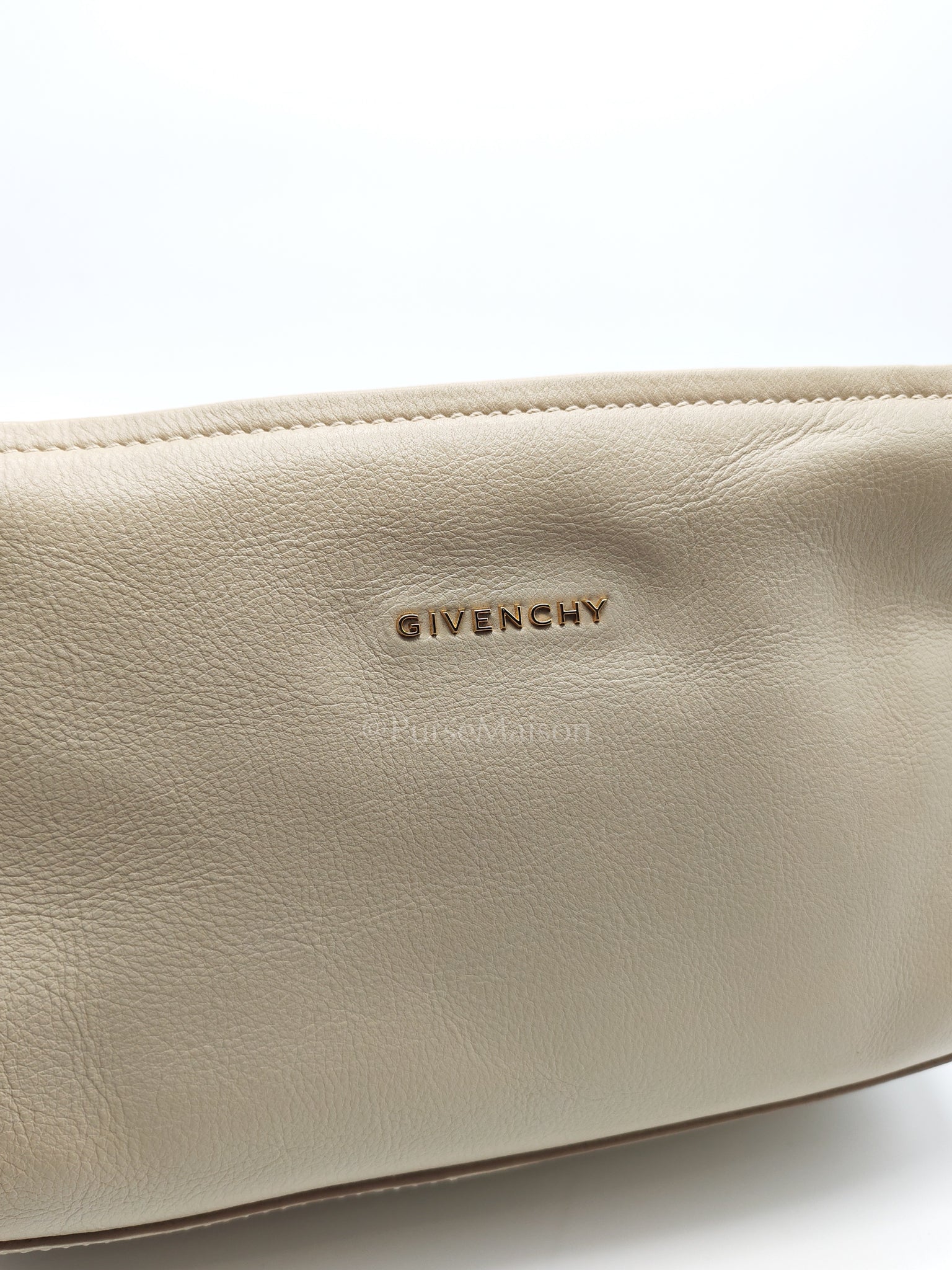 Pandora Small in Natural Beige Calfskin Leather Gold Hardware | Purse Maison Luxury Bags Shop