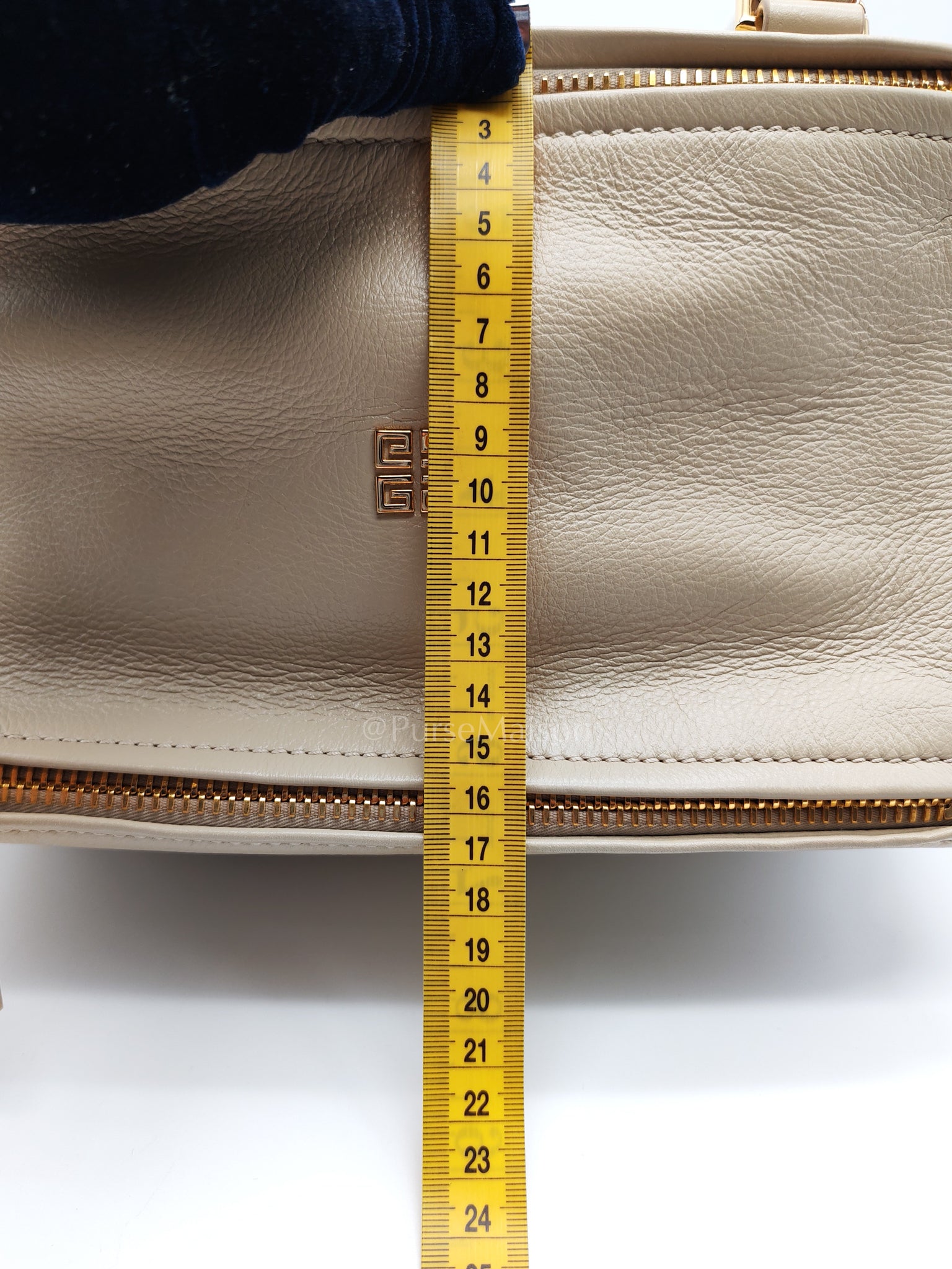 Pandora Small in Natural Beige Calfskin Leather Gold Hardware | Purse Maison Luxury Bags Shop
