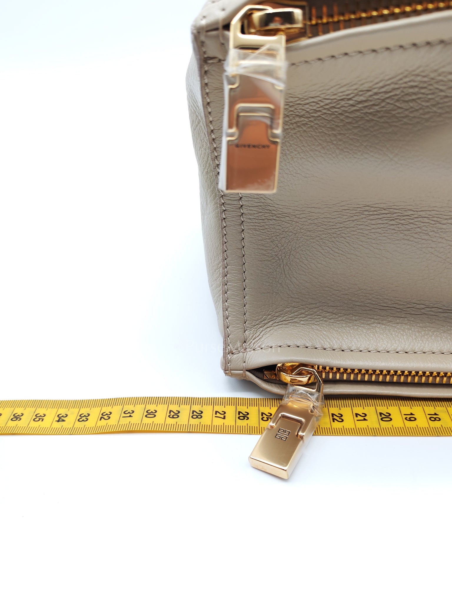 Pandora Small in Natural Beige Calfskin Leather Gold Hardware | Purse Maison Luxury Bags Shop