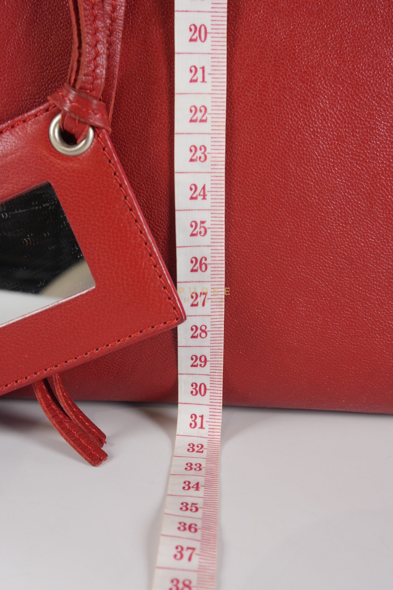 Papier A4 40 in Red Calfskin Leather Tote Bag | Purse Maison Luxury Bags Shop