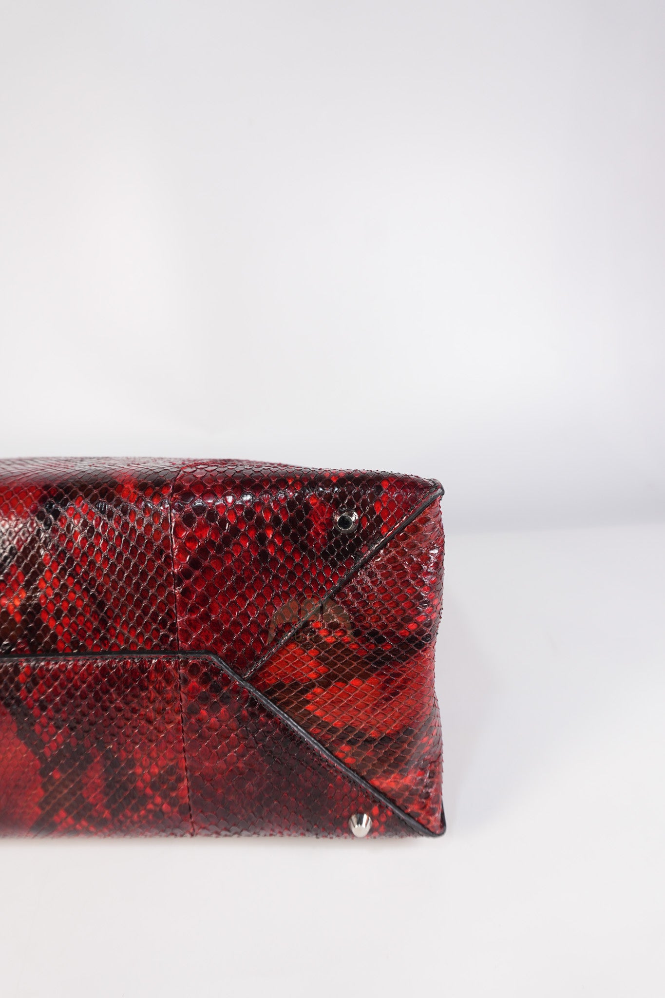 Papier A6 Red/Black Python Exotic Leather Zip Around Crossbody Bag | Purse Maison Luxury Bags Shop