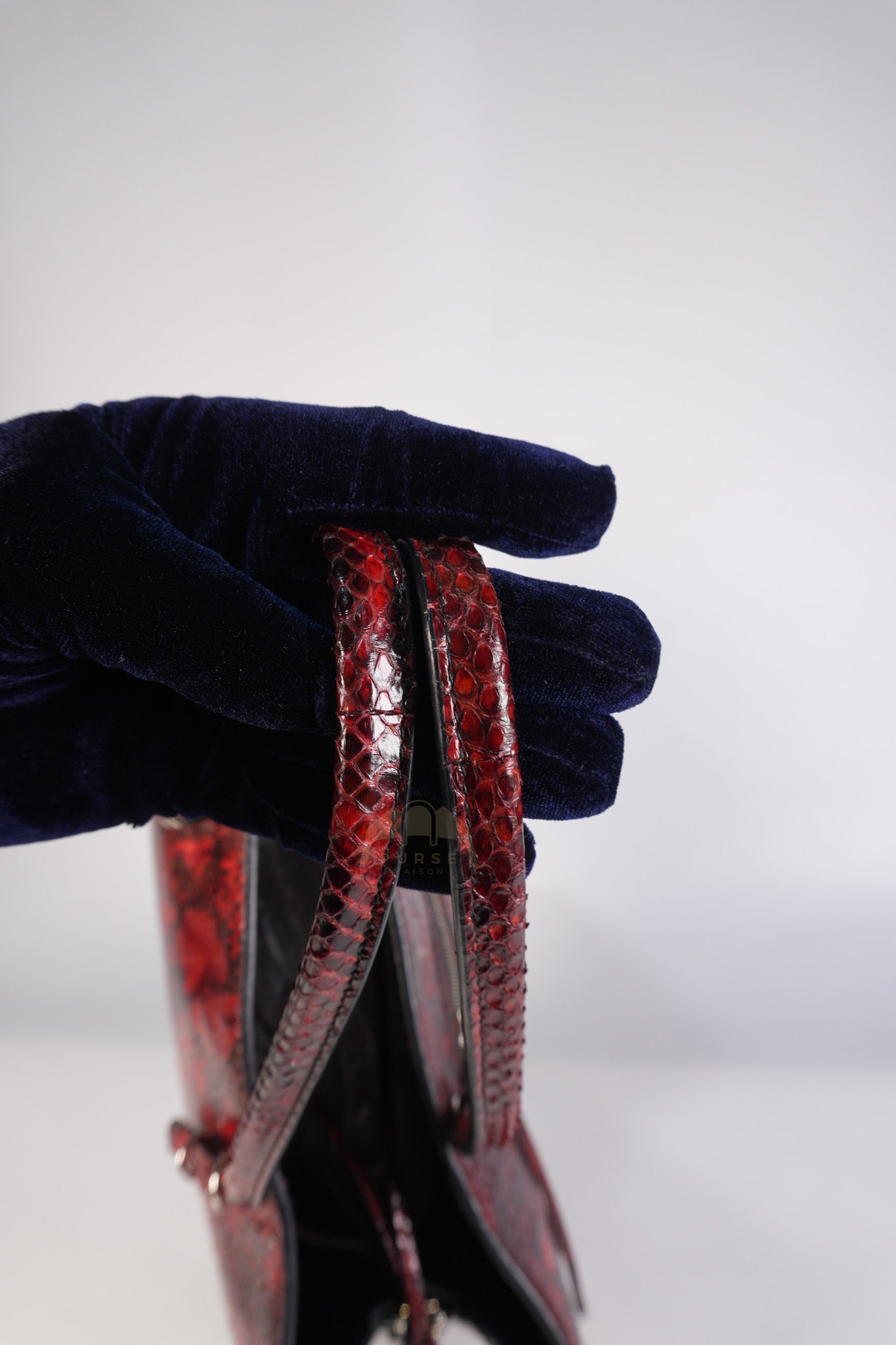 Papier A6 Red/Black Python Exotic Leather Zip Around Crossbody Bag | Purse Maison Luxury Bags Shop