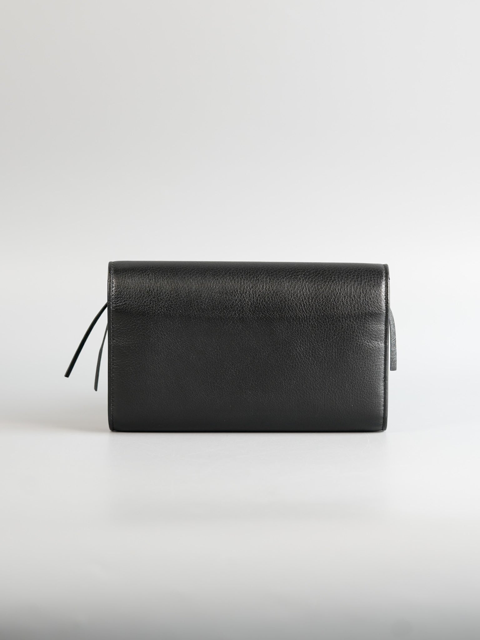 Flap & Zipped Wallet in Black Leather | Purse Maison Luxury Bags Shop