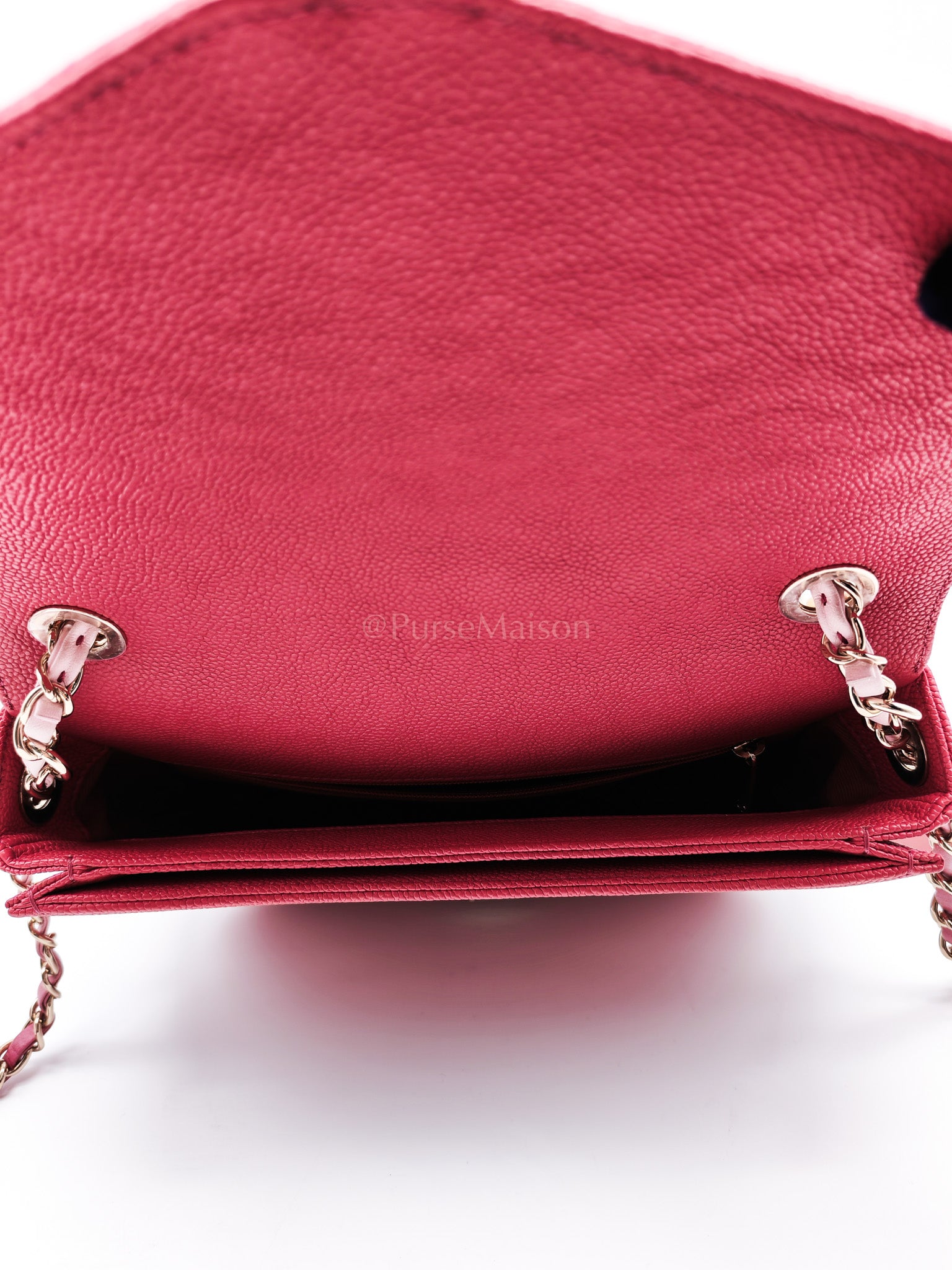 Paris-Cuba Thread Around Flap in Red Cavial Leather and Light Gold Hardware Series 25 | Purse Maison Luxury Bags Shop