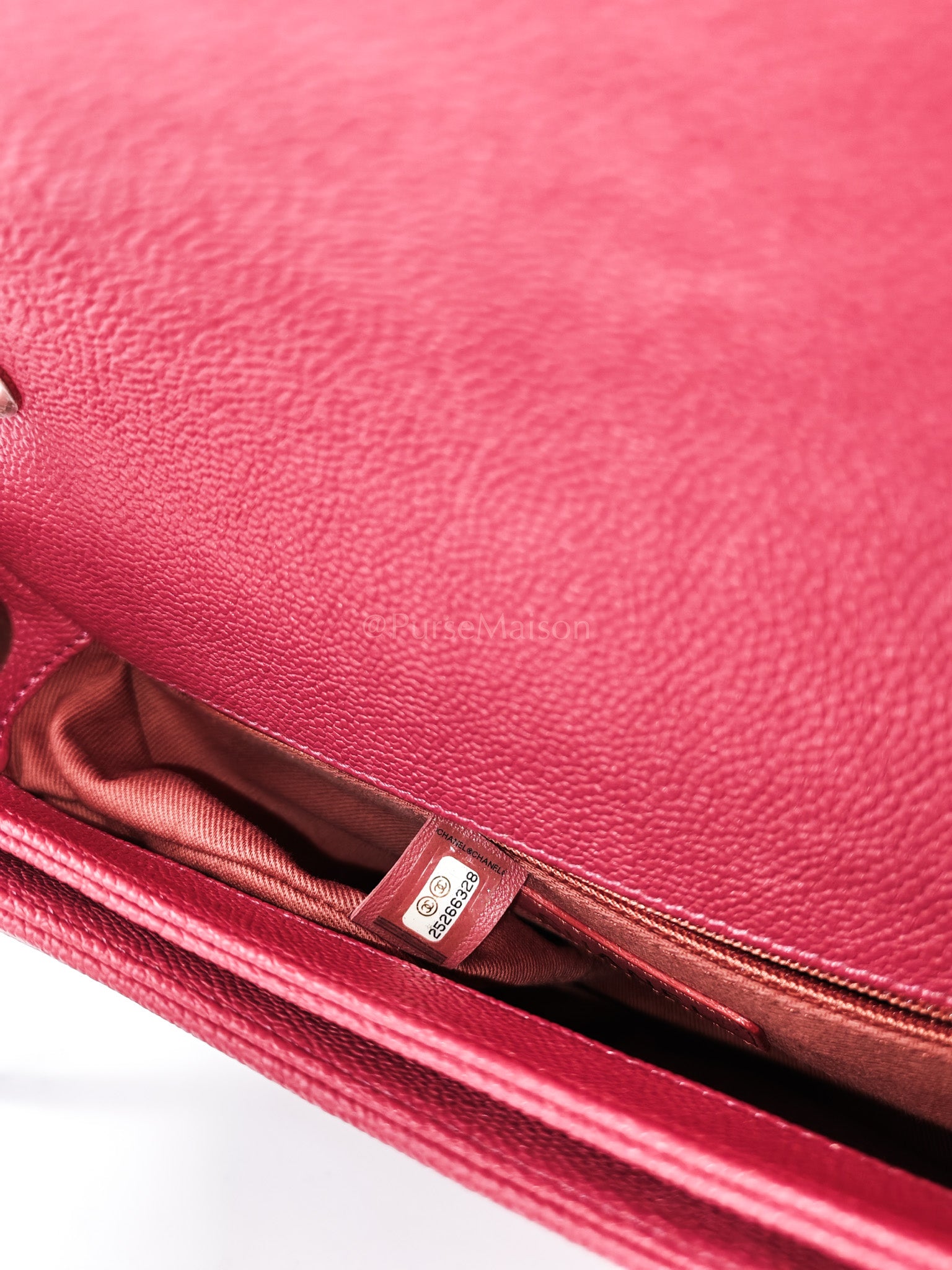 Paris-Cuba Thread Around Flap in Red Cavial Leather and Light Gold Hardware Series 25 | Purse Maison Luxury Bags Shop