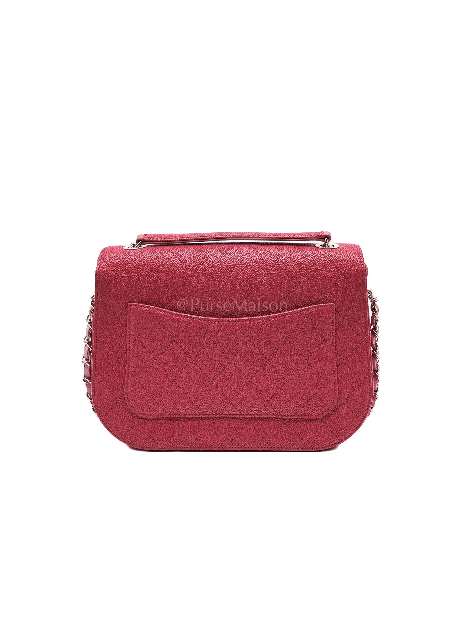 Paris-Cuba Thread Around Flap in Red Cavial Leather and Light Gold Hardware Series 25 | Purse Maison Luxury Bags Shop
