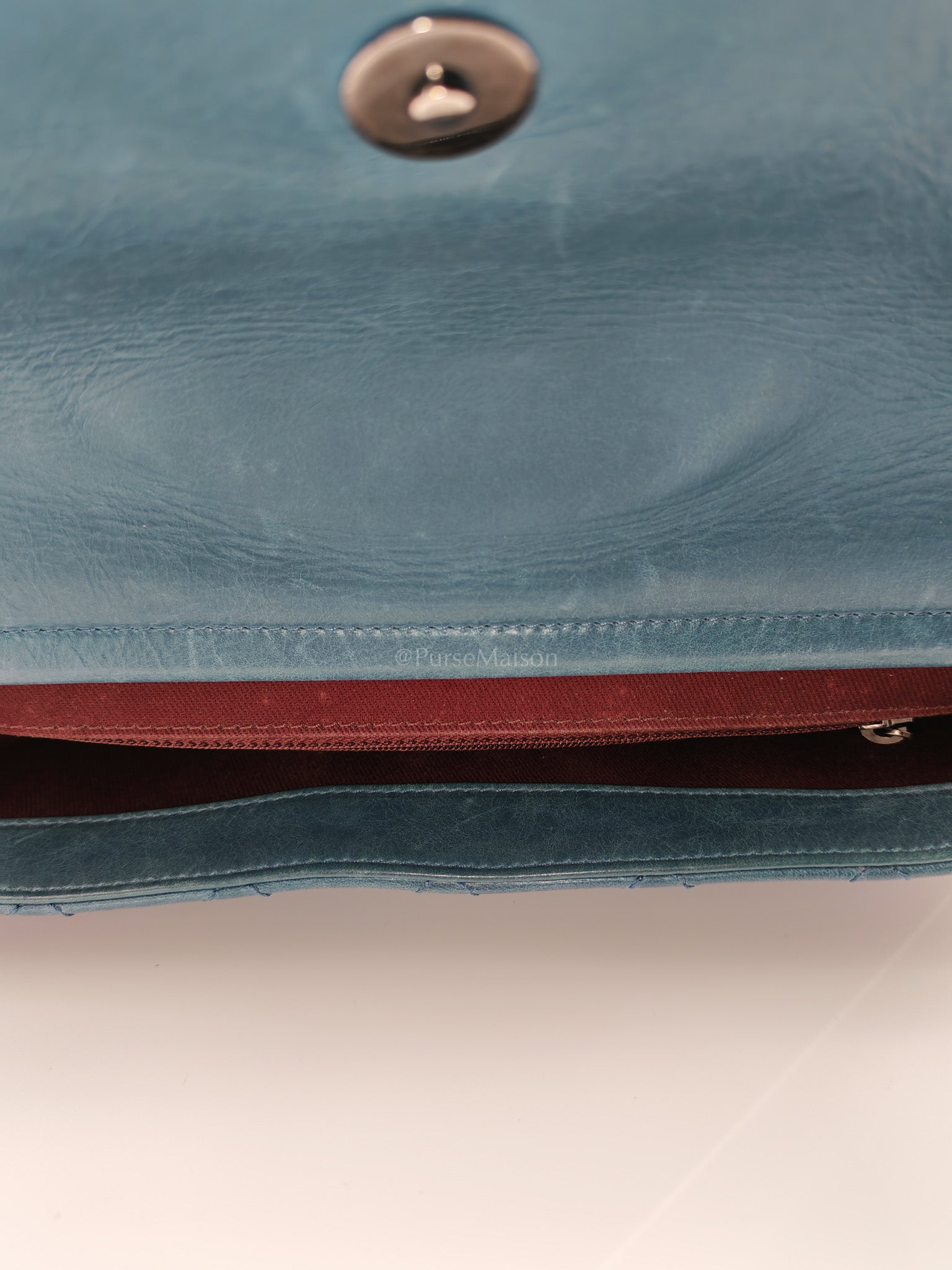 Paris Dallas CC Double Flap in Turquoise Quilted Calfskin Leather Ruthenium Hardware (Series 19) | Purse Maison Luxury Bags Shop