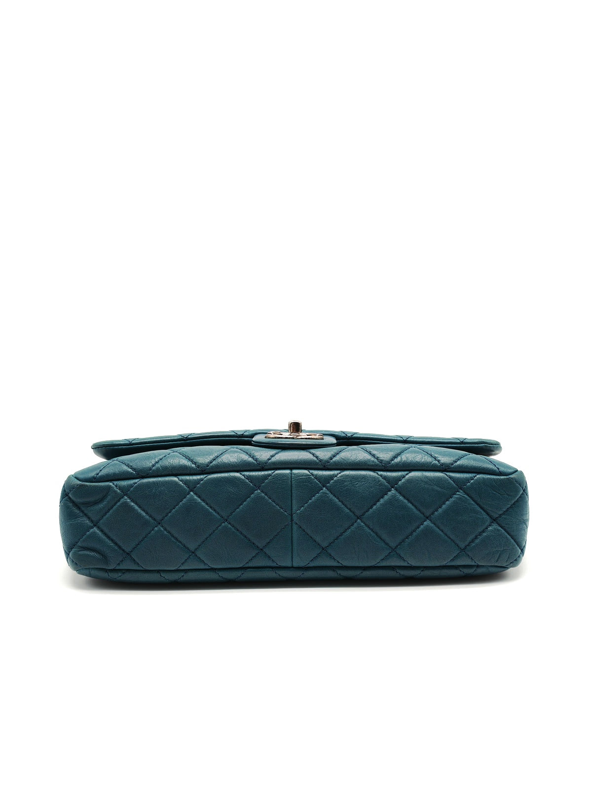 Paris Dallas CC Double Flap in Turquoise Quilted Calfskin Leather Ruthenium Hardware (Series 19) | Purse Maison Luxury Bags Shop