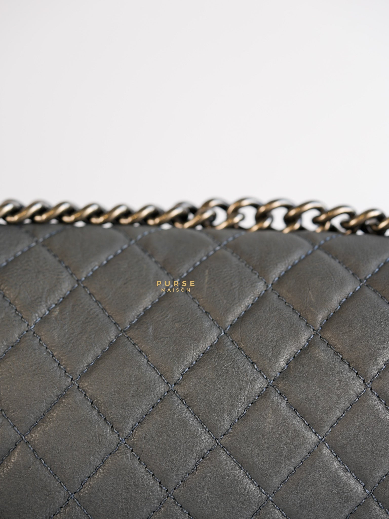 Paris-Dallas Flap in Grey Lambskin Leather in Ruthenium Hardware Series 19 | Purse Maison Luxury Bags Shop