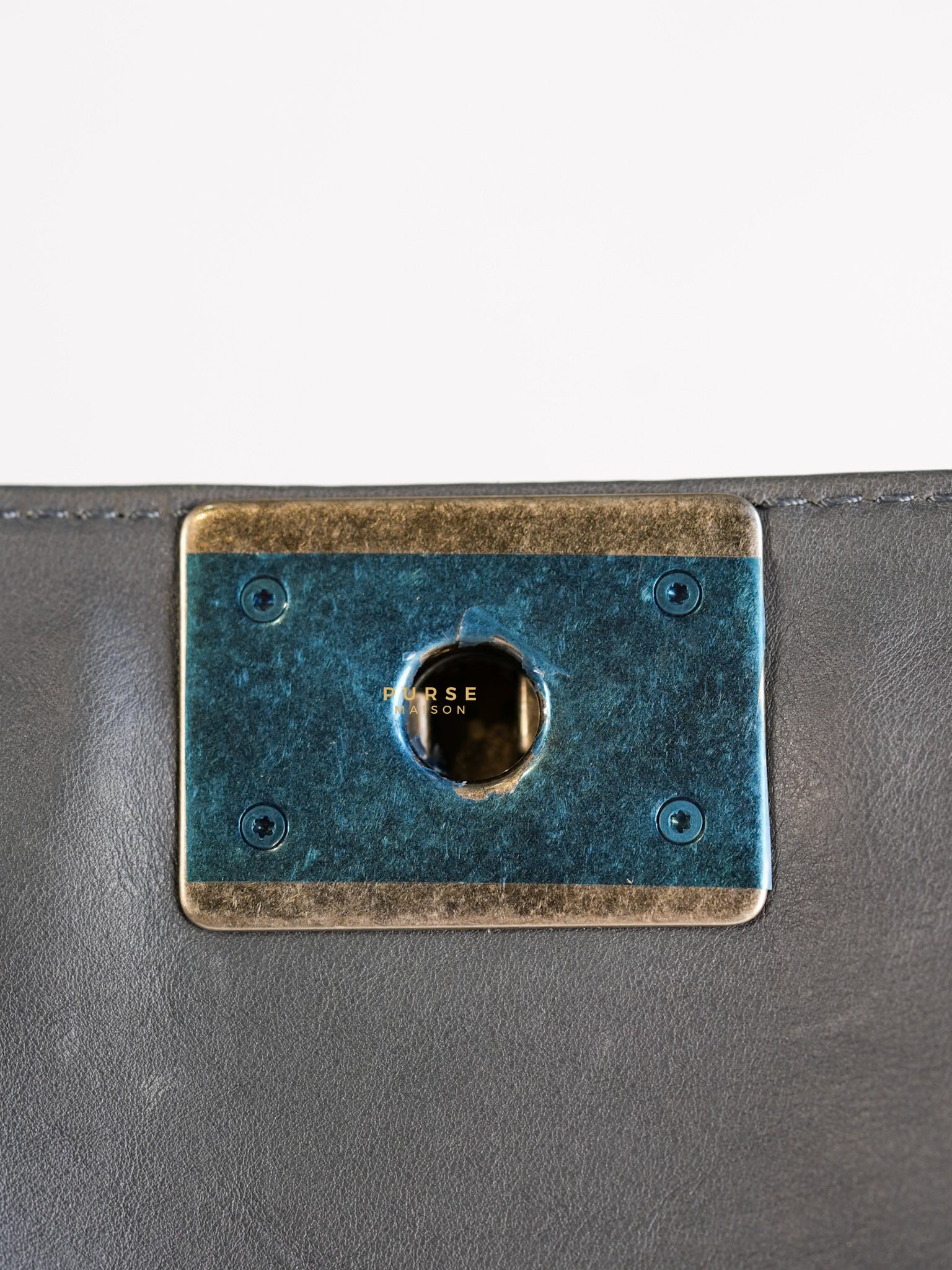 Paris-Dallas Flap in Grey Lambskin Leather in Ruthenium Hardware Series 19 | Purse Maison Luxury Bags Shop