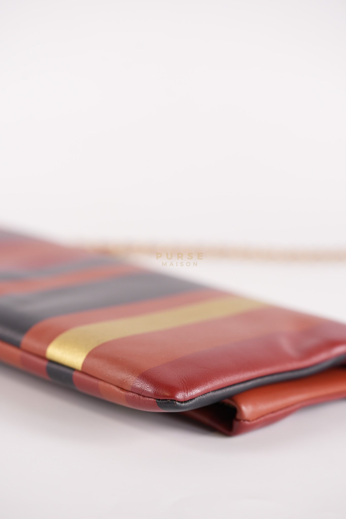 Paris-Greece Striped Foldover Clutch (Series 25) | Purse Maison Luxury Bags Shop