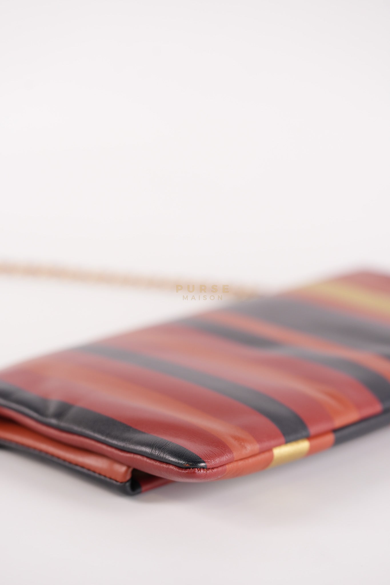 Paris-Greece Striped Foldover Clutch (Series 25) | Purse Maison Luxury Bags Shop