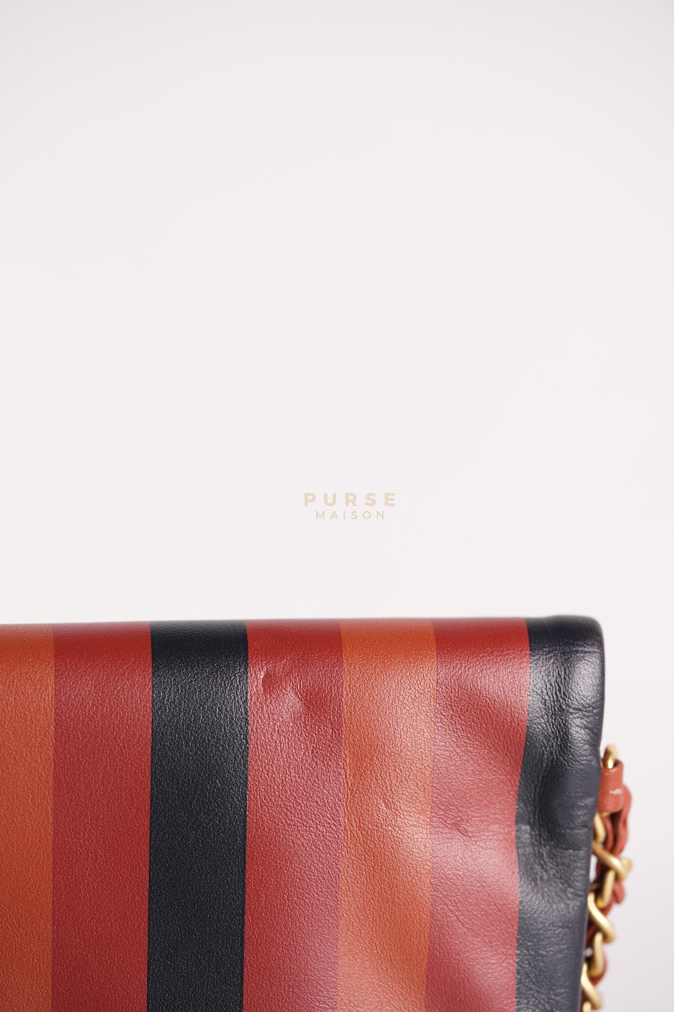 Paris-Greece Striped Foldover Clutch (Series 25) | Purse Maison Luxury Bags Shop