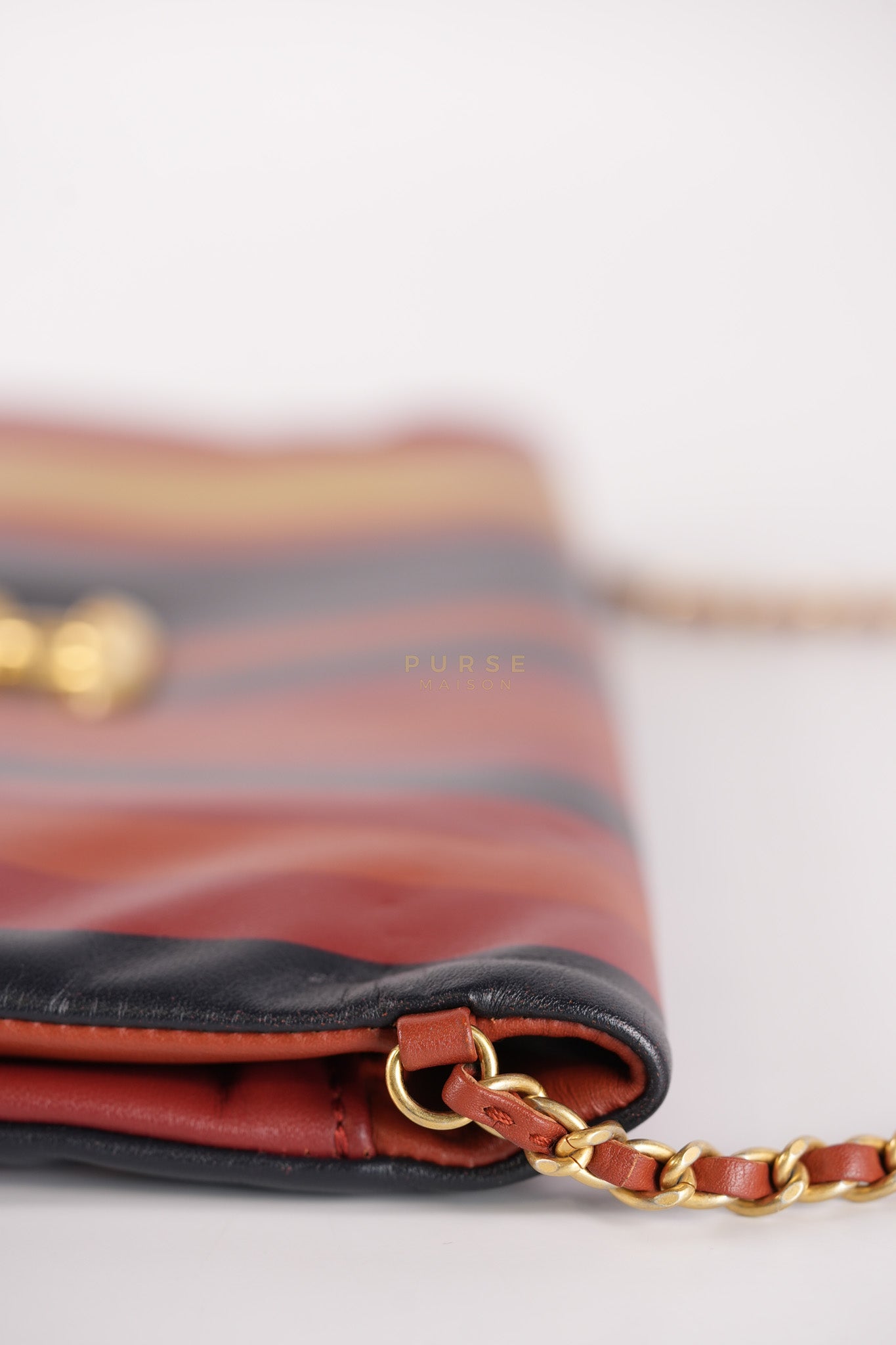 Paris-Greece Striped Foldover Clutch (Series 25) | Purse Maison Luxury Bags Shop