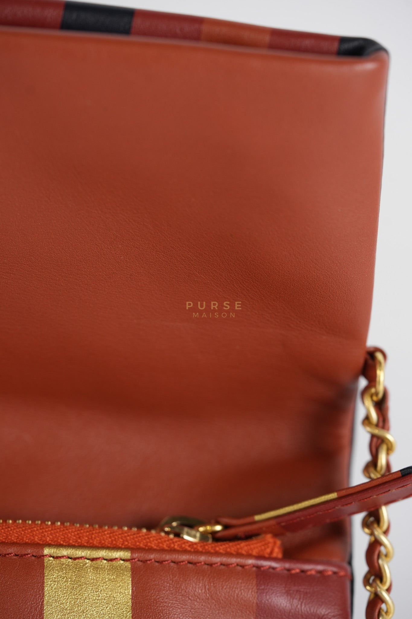 Paris-Greece Striped Foldover Clutch (Series 25) | Purse Maison Luxury Bags Shop