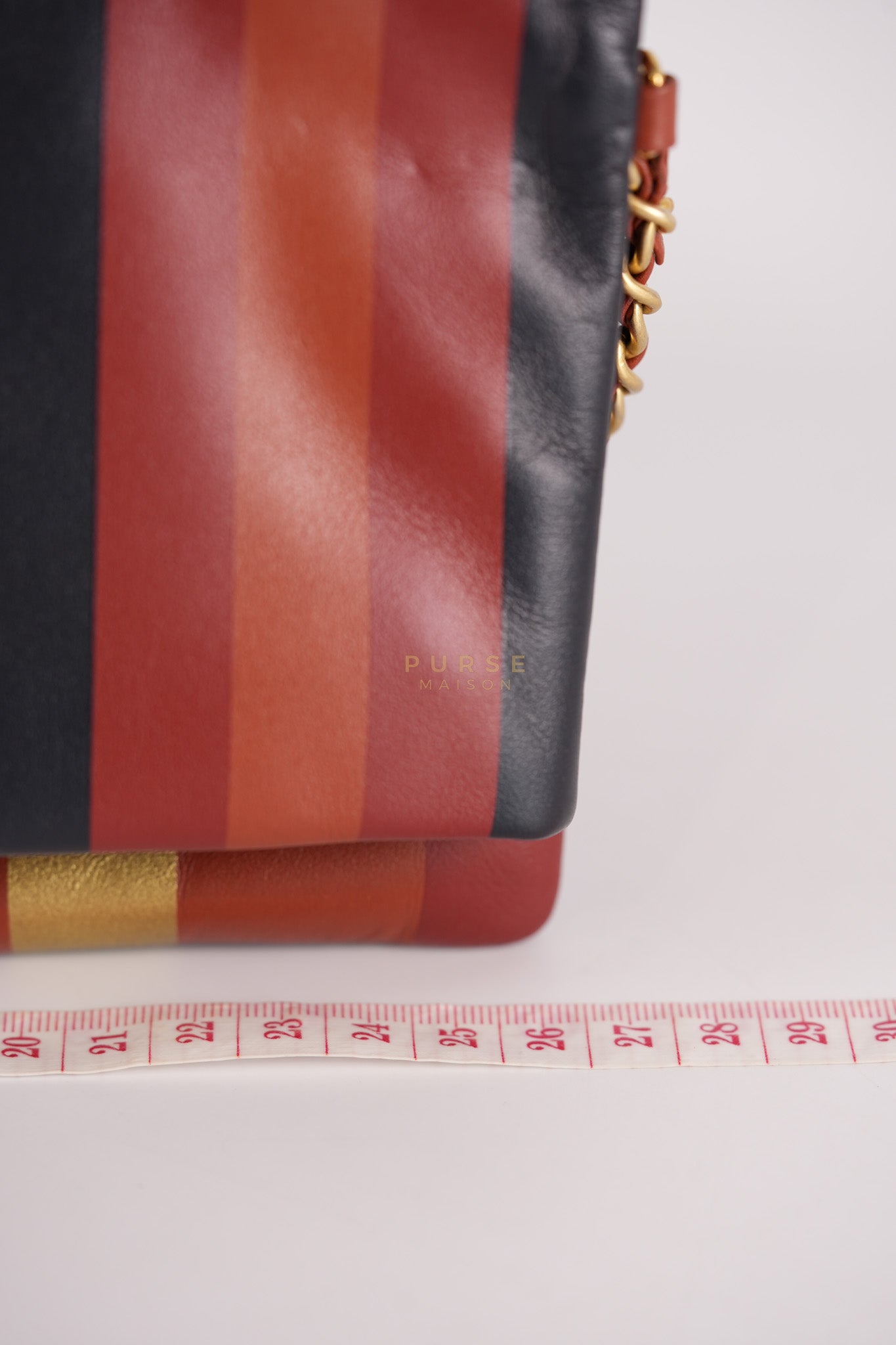 Paris-Greece Striped Foldover Clutch (Series 25) | Purse Maison Luxury Bags Shop