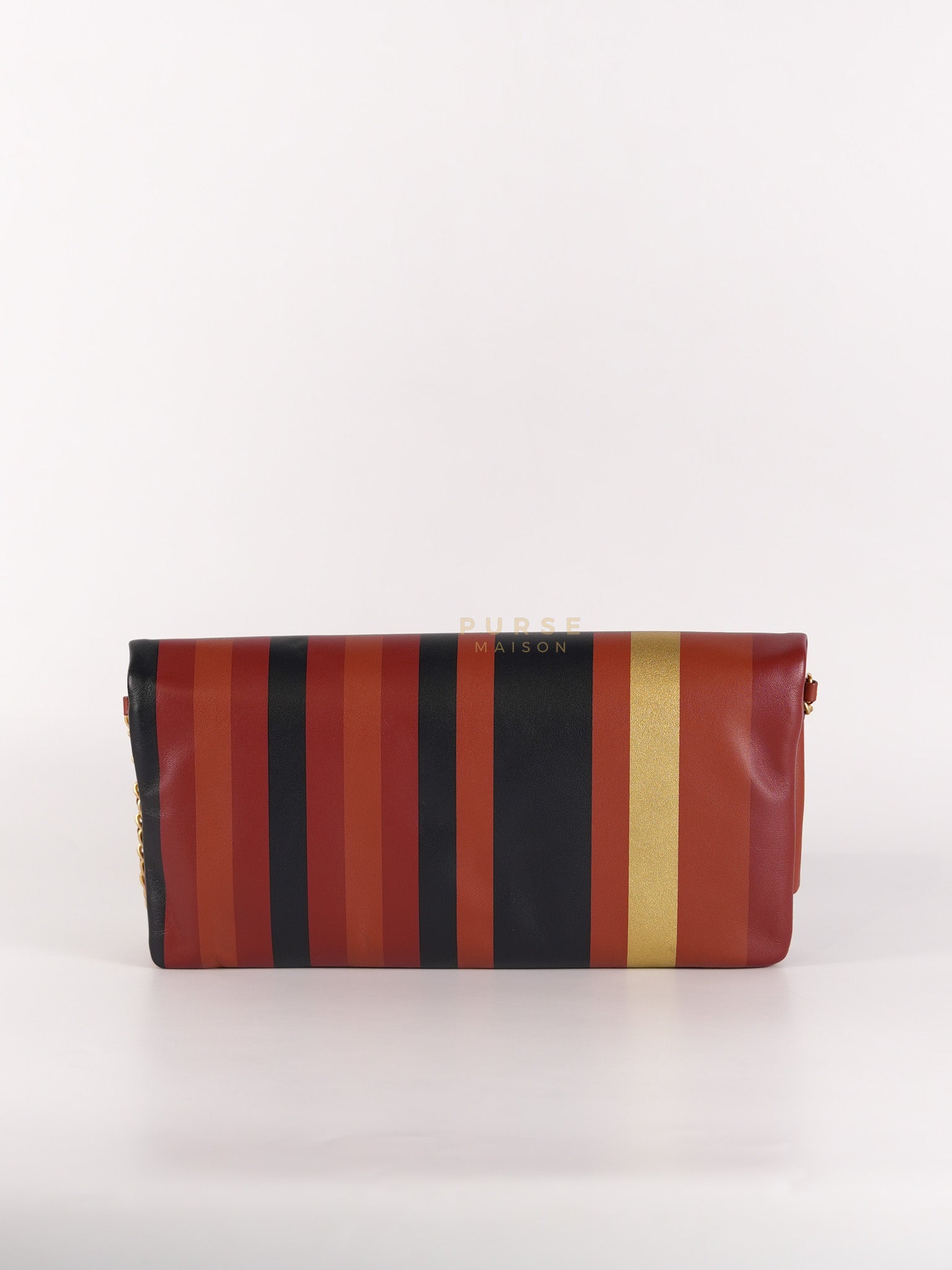 Paris-Greece Striped Foldover Clutch (Series 25) | Purse Maison Luxury Bags Shop