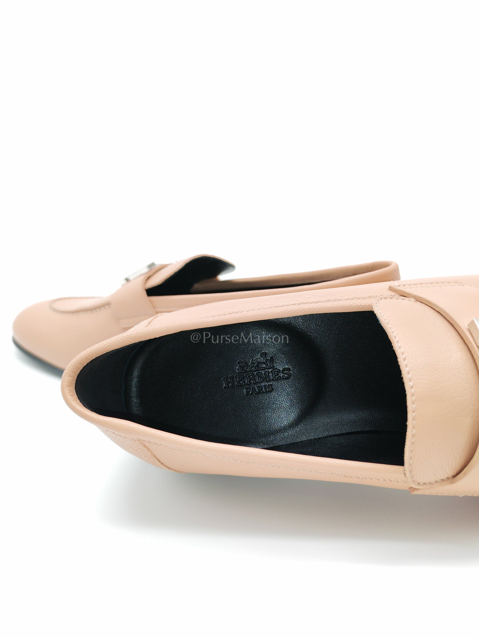 Paris Loafers Chevre Beige Size 39.5 EU (26 cm) | Purse Maison Luxury Bags Shop