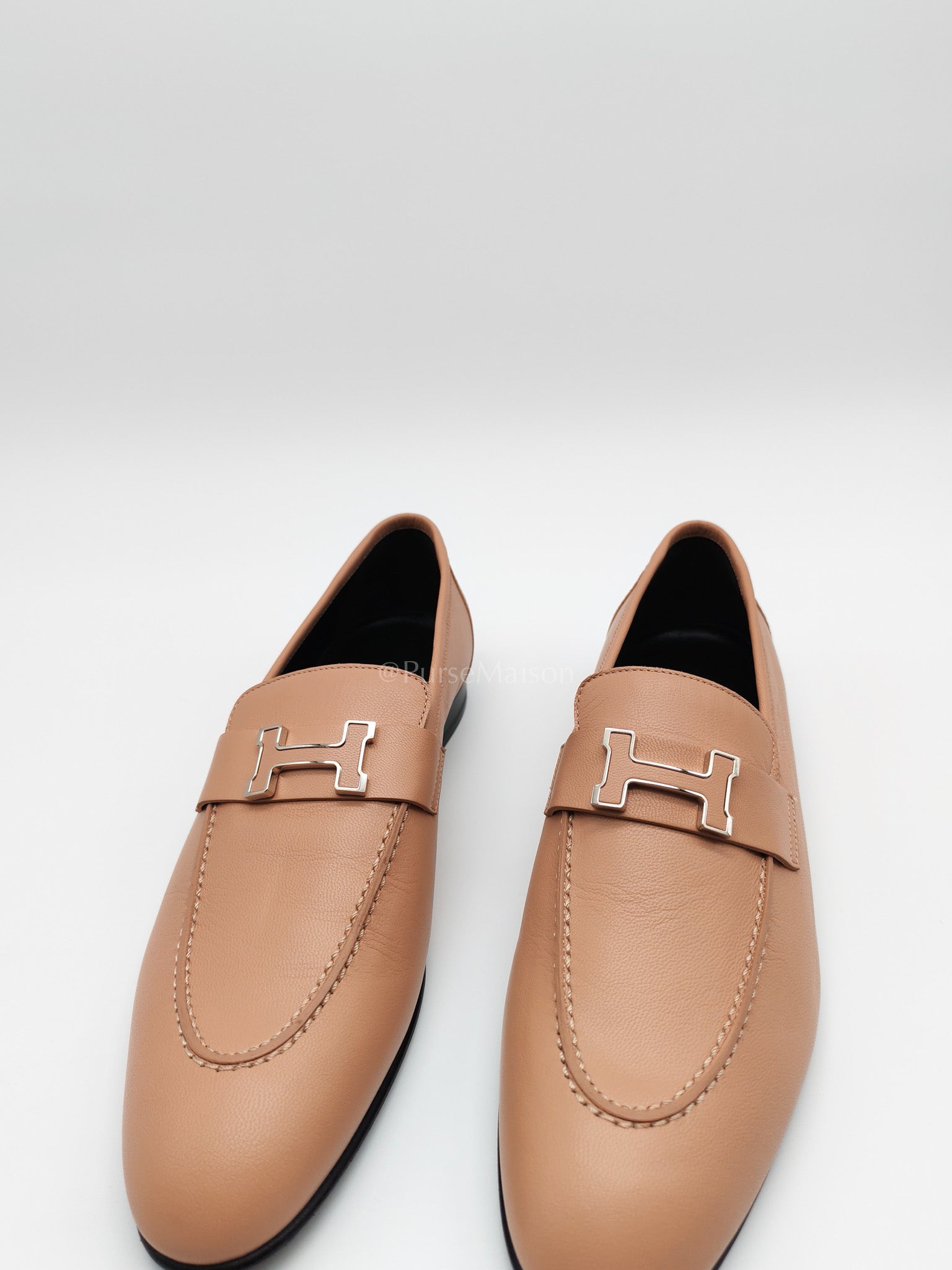 Paris Loafers Chevre Beige Size 39.5 EU (26 cm) | Purse Maison Luxury Bags Shop