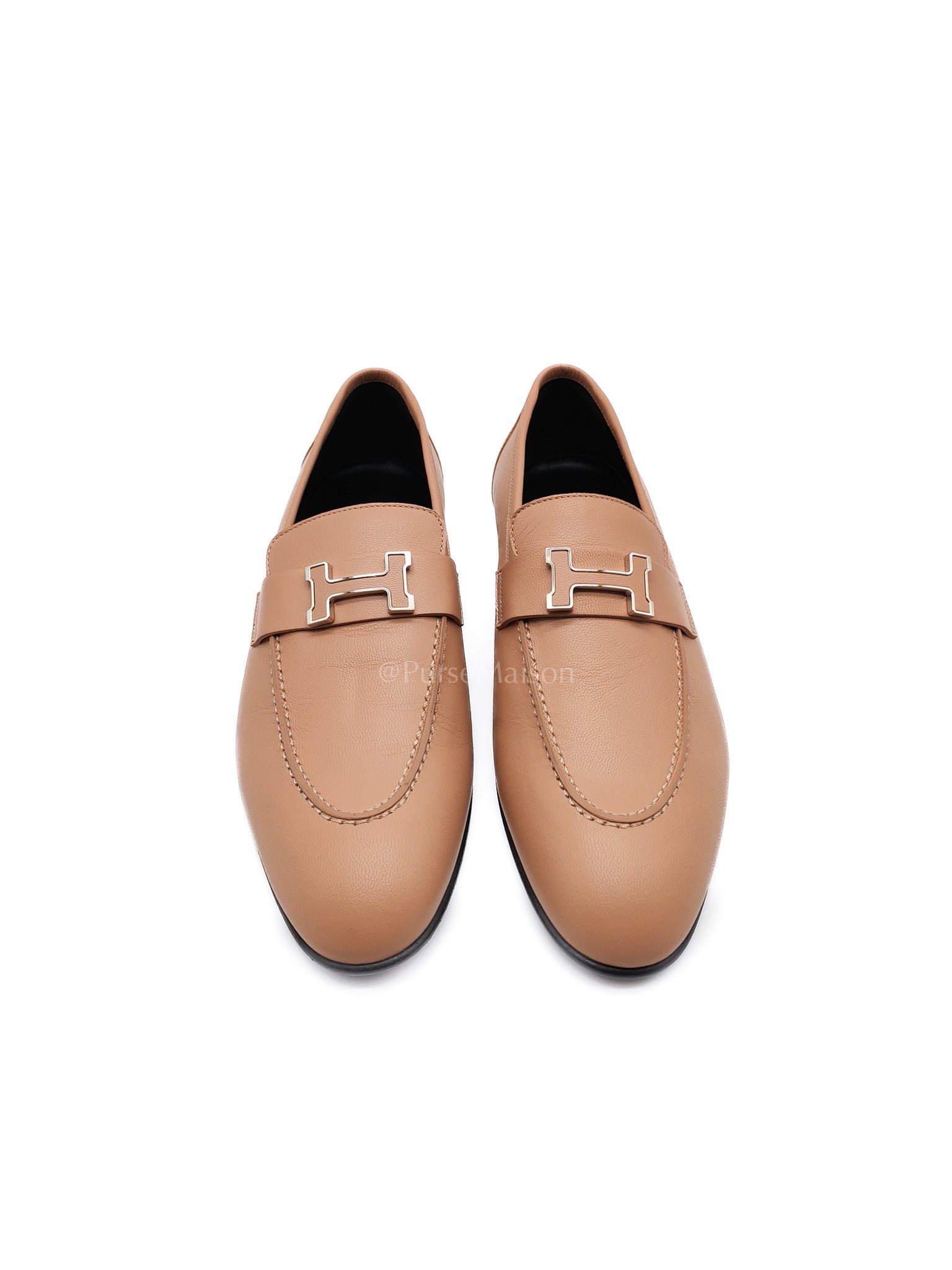 Paris Loafers Chevre Beige Size 39.5 EU (26 cm) | Purse Maison Luxury Bags Shop