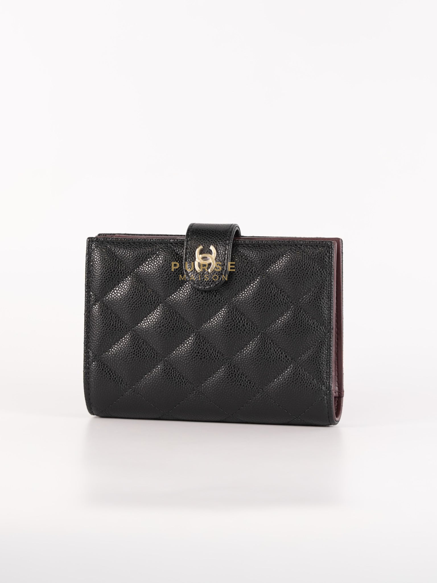 Passport Holder Black Caviar Leather and Gold Hardware (Microchip) | Purse Maison Luxury Bags Shop