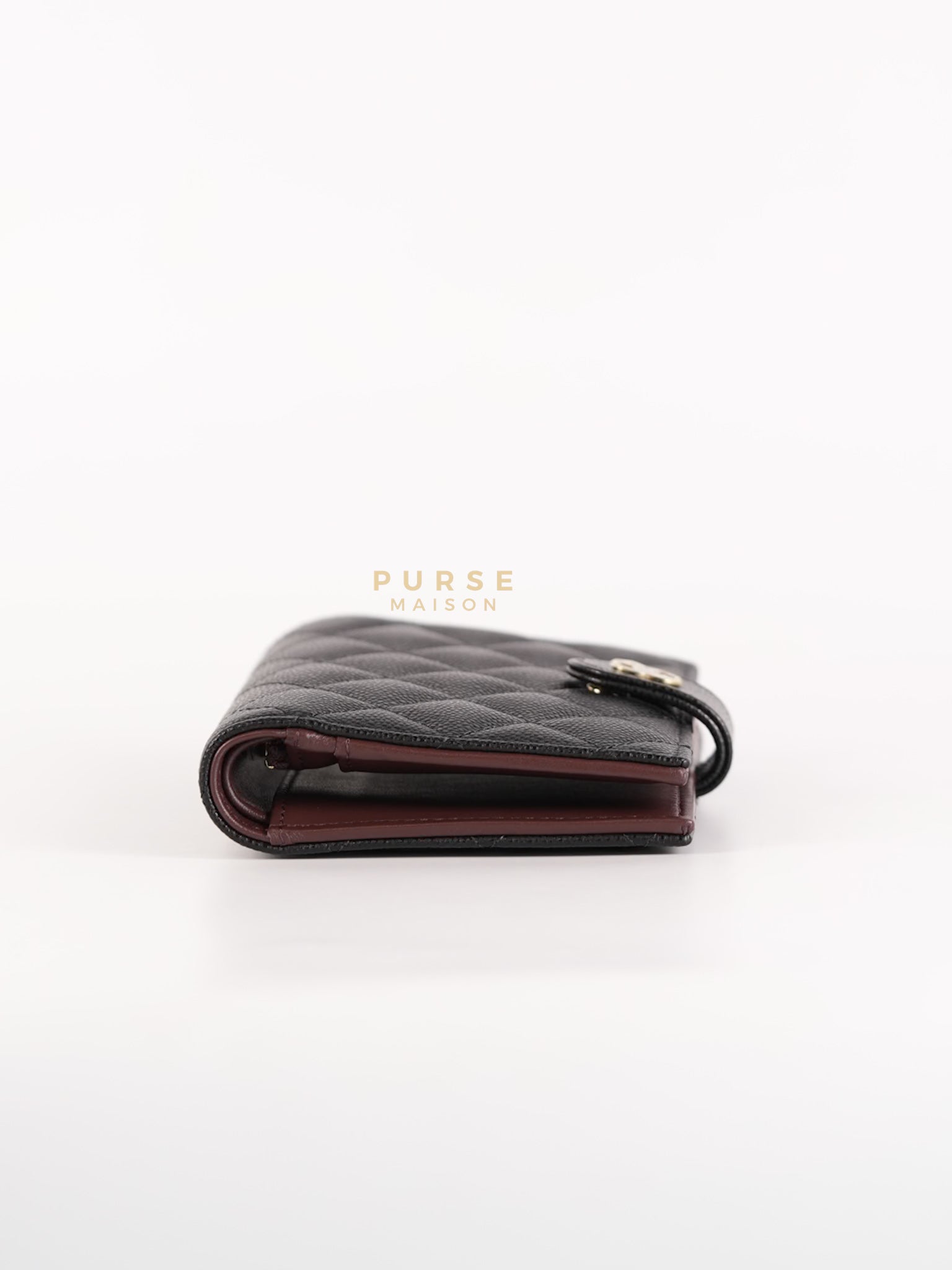 Passport Holder Black Caviar Leather and Gold Hardware (Microchip) | Purse Maison Luxury Bags Shop