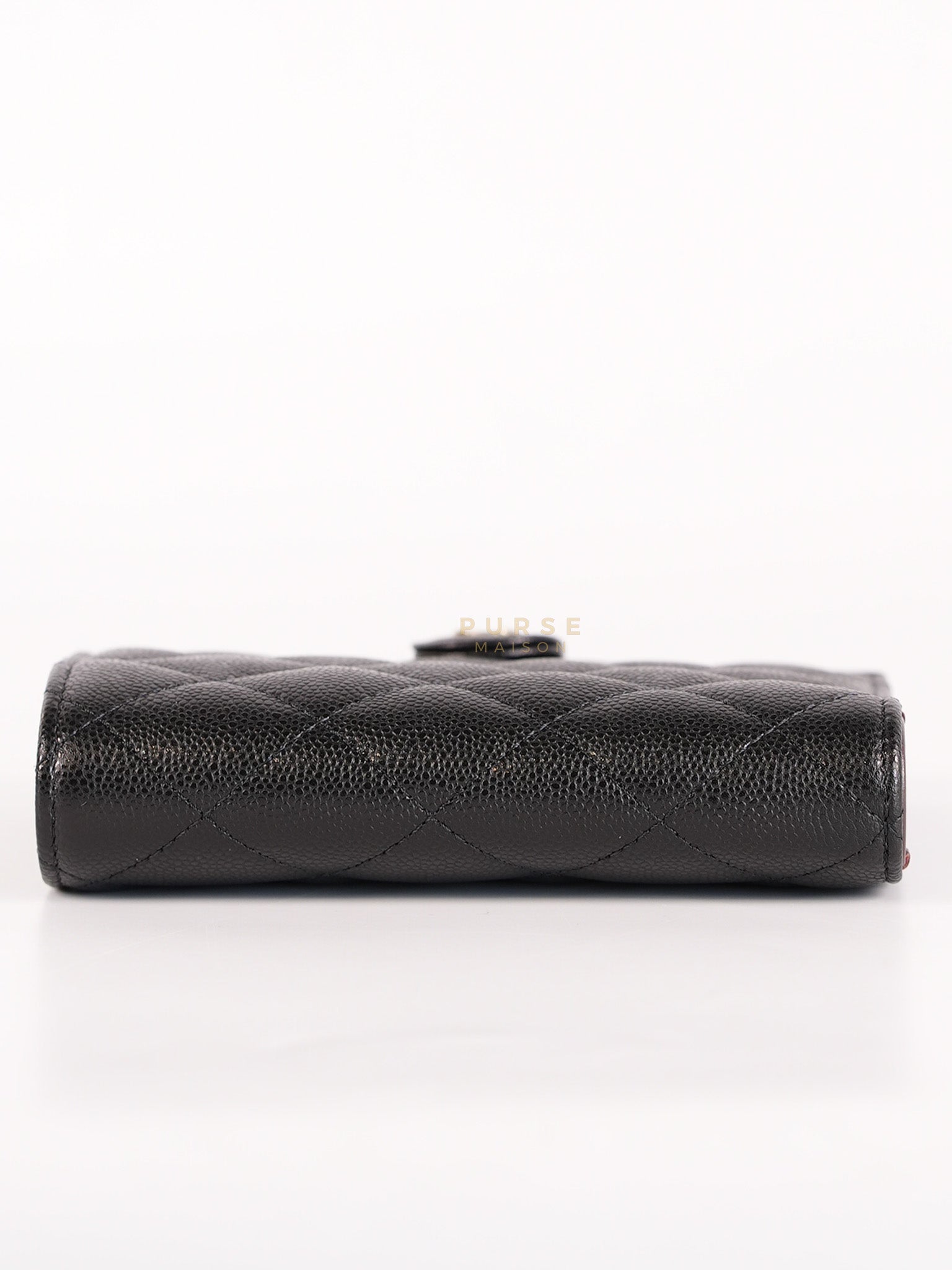 Passport Holder Black in Caviar Leather and Light Gold Hardware (Microchip) | Purse Maison Luxury Bags Shop