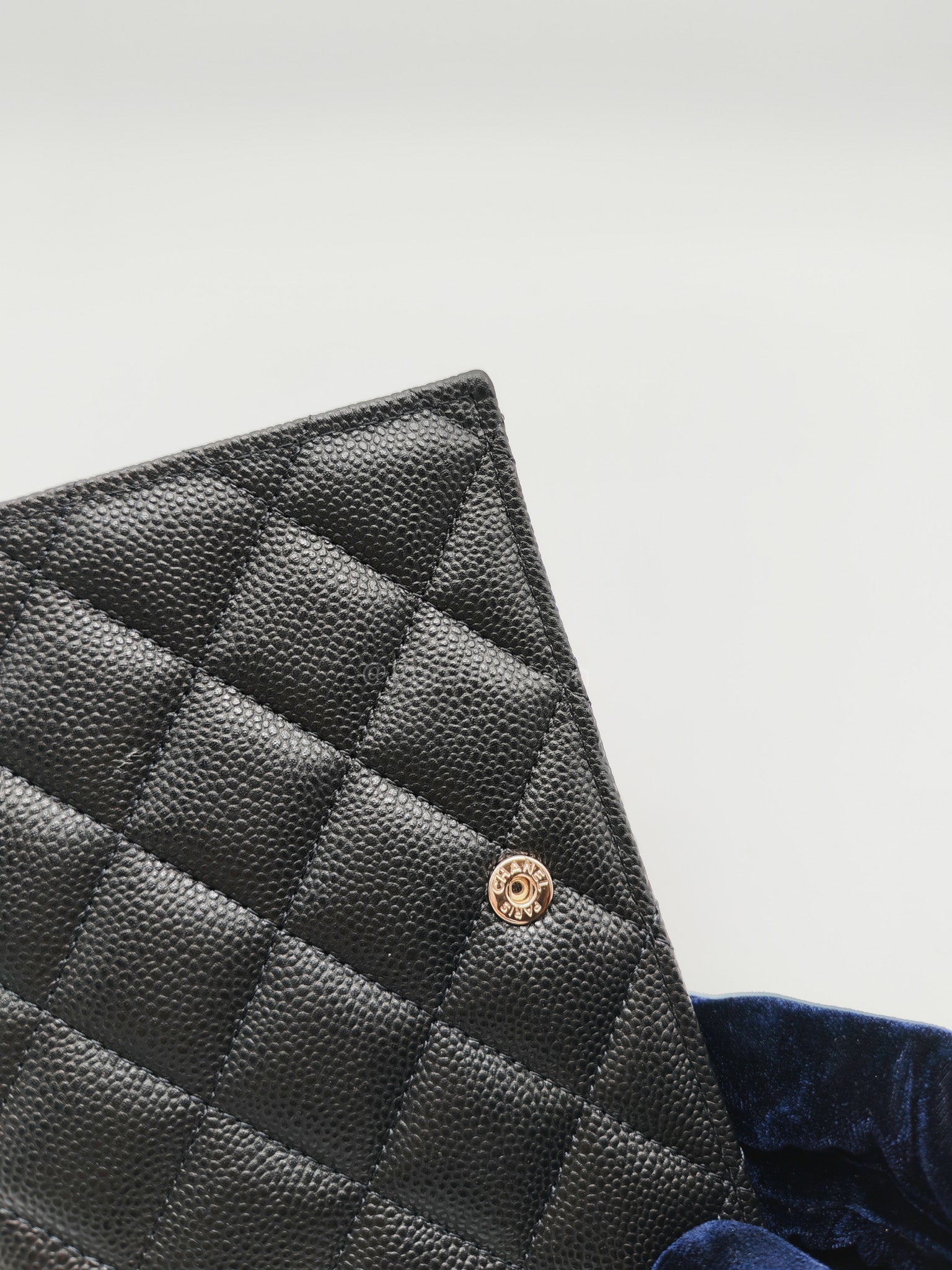 Passport Holder in Black Caviar Leather and Light Gold Hardware (Microchip) PT****7C | Purse Maison Luxury Bags Shop