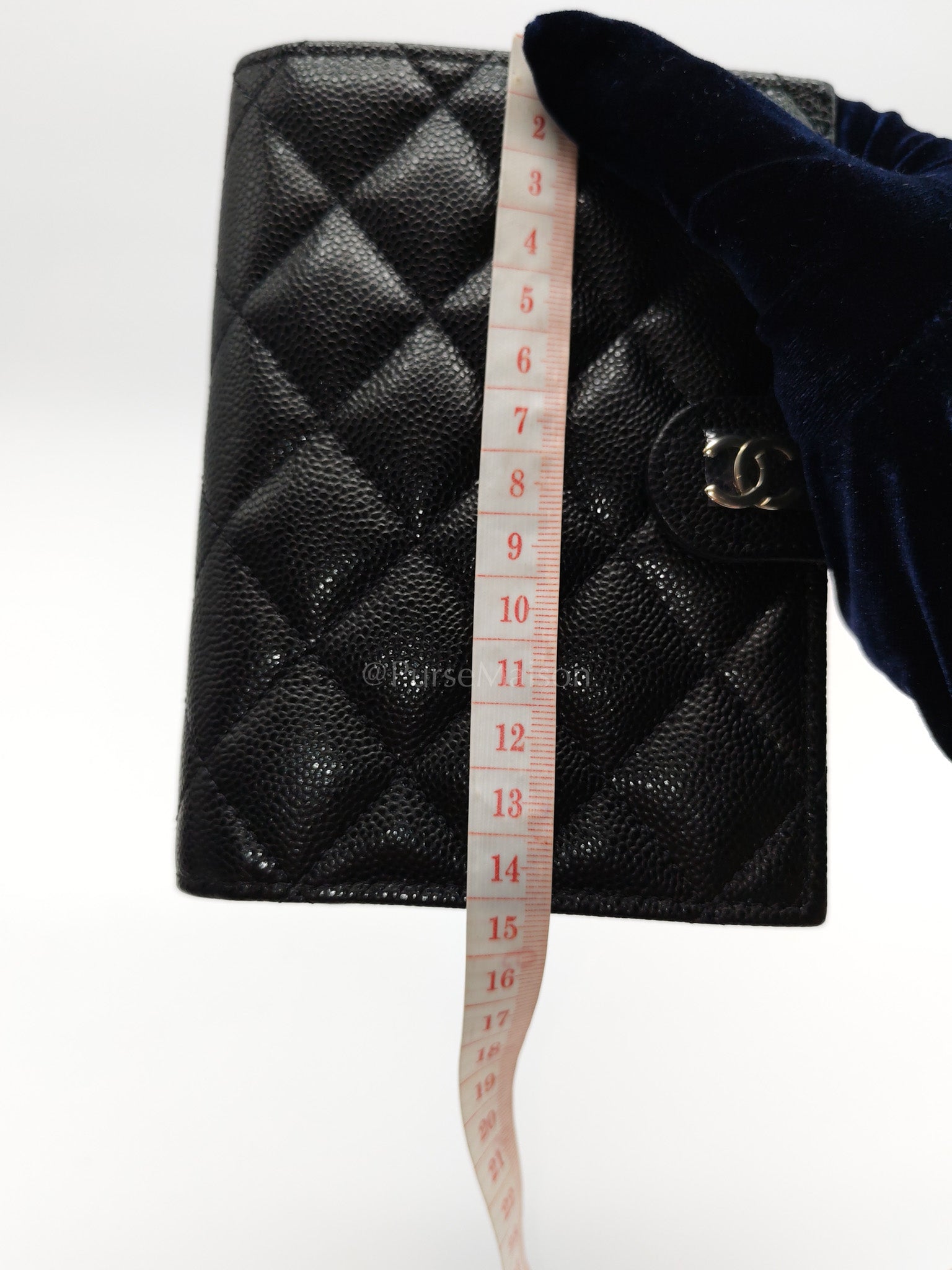 Passport Holder in Black Caviar Leather and Light Gold Hardware (Microchip) TK****2G | Purse Maison Luxury Bags Shop