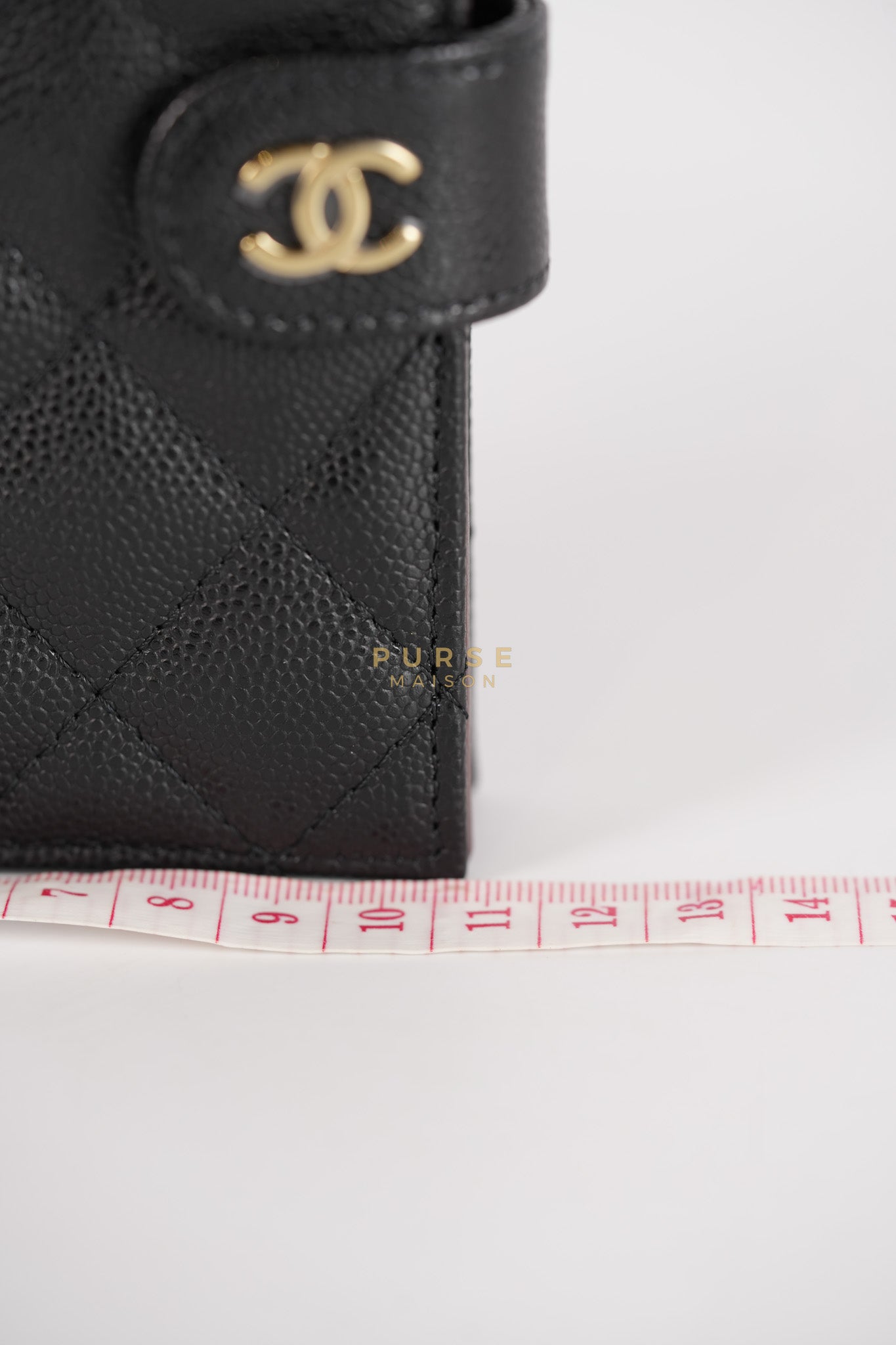 Passport Holder Black in Caviar Leather and Gold Hardware (Microchip)