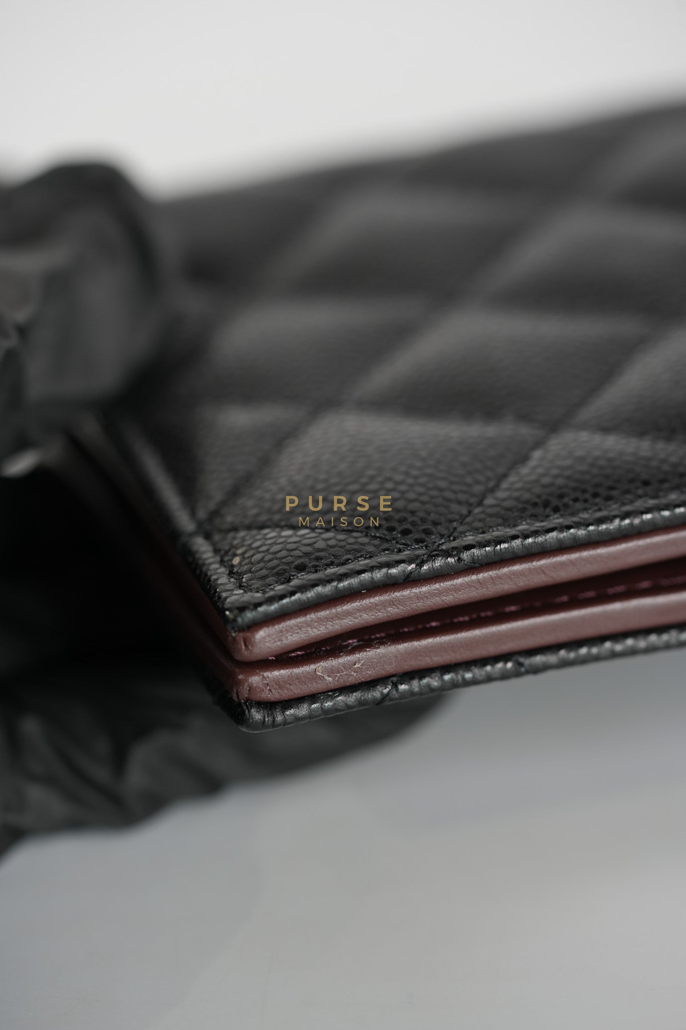 Passport Holder Black in Caviar Leather and Gold Hardware (Microchip)