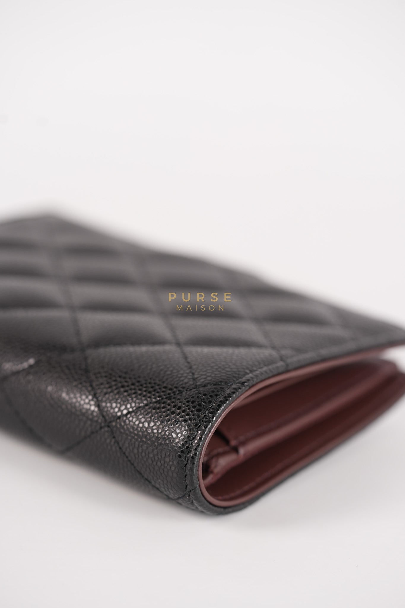 Passport Holder Black in Caviar Leather and Gold Hardware (Microchip)