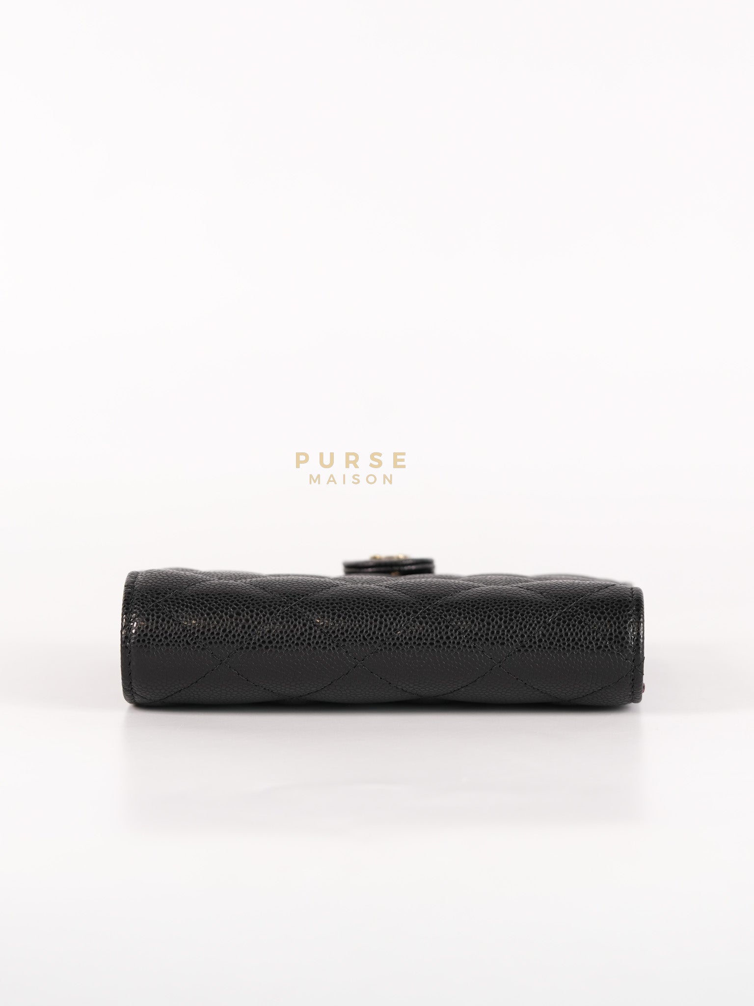 Passport Holder Black in Caviar Leather and Gold Hardware (Microchip)