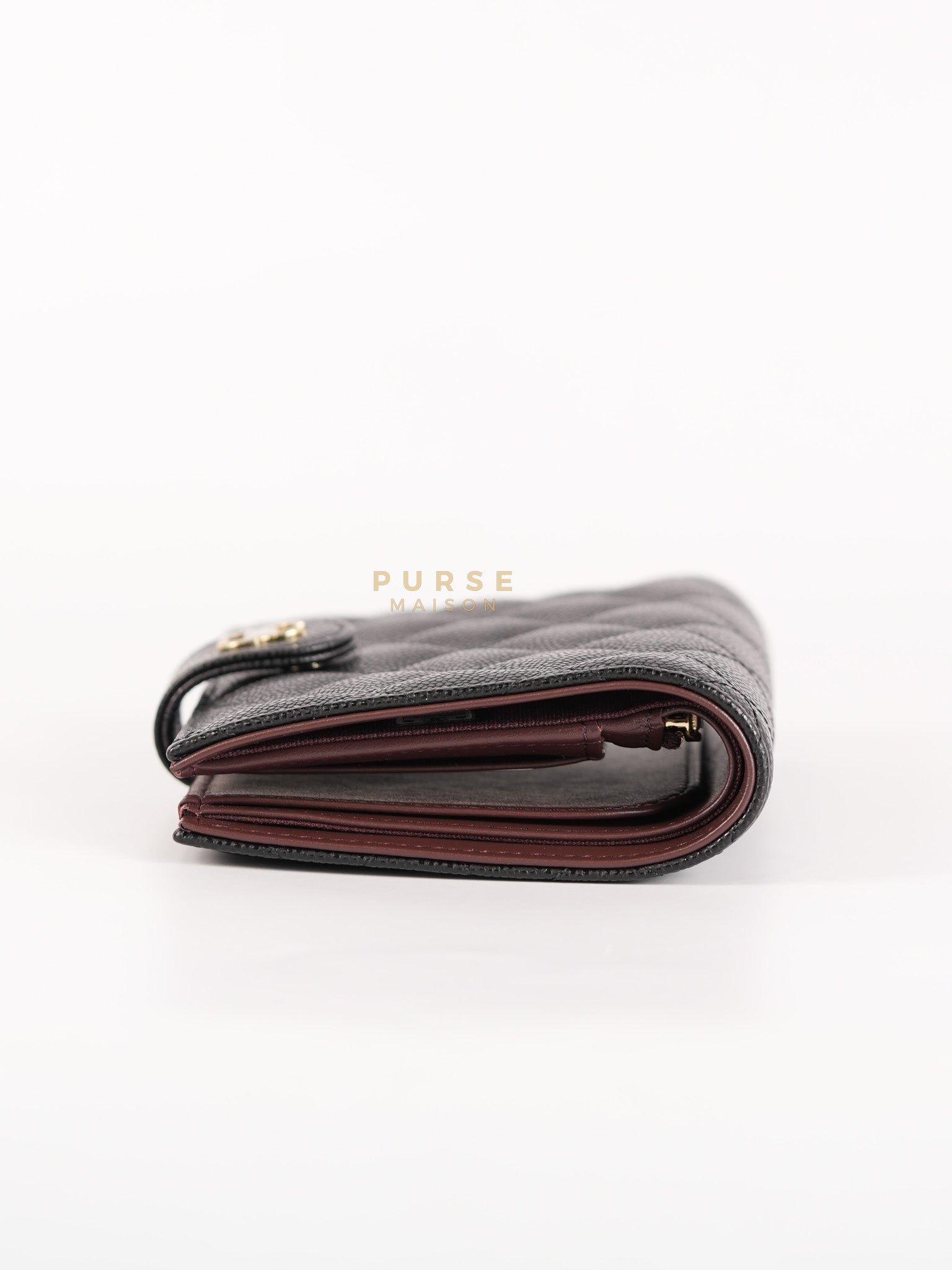 Passport Holder Black in Caviar Leather and Gold Hardware (Microchip)