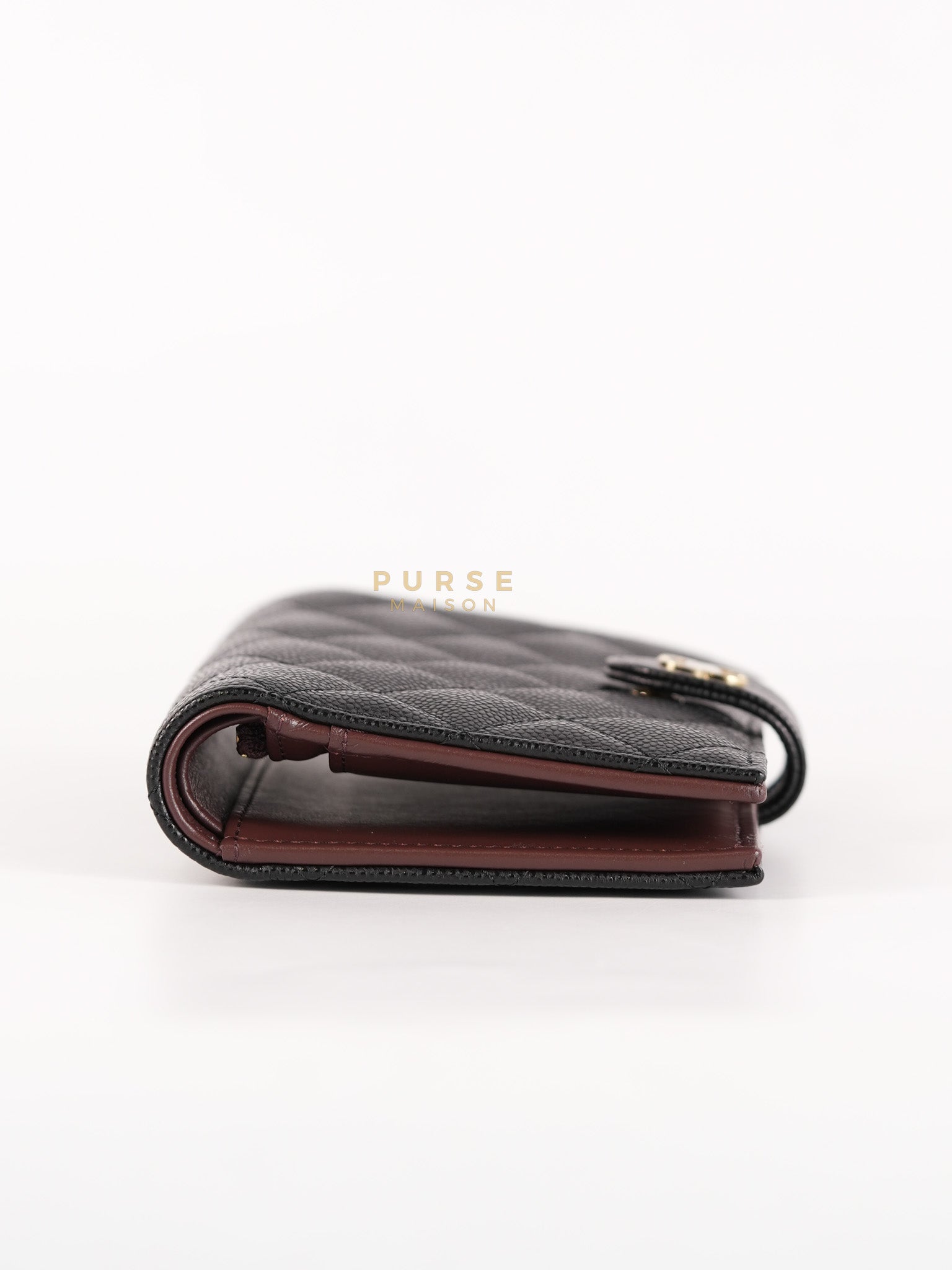 Passport Holder Black in Caviar Leather and Gold Hardware (Microchip)