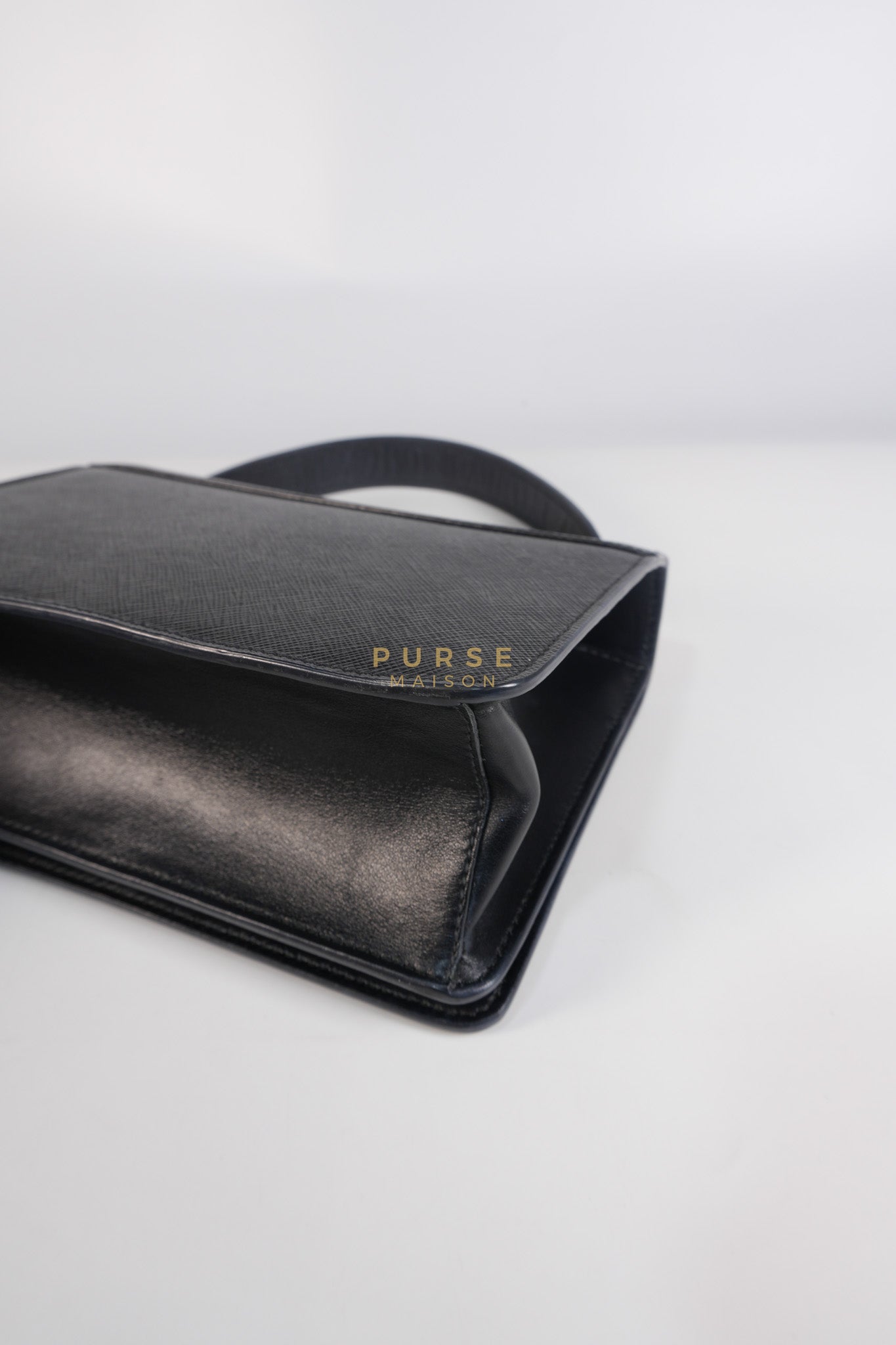 Pattina Black Saffiano Leather Chain Shoulder Bag | Purse Maison Luxury Bags Shop