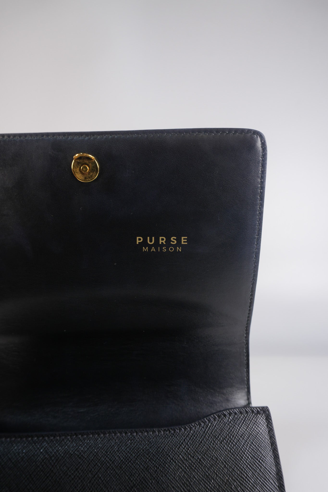 Pattina Black Saffiano Leather Chain Shoulder Bag | Purse Maison Luxury Bags Shop