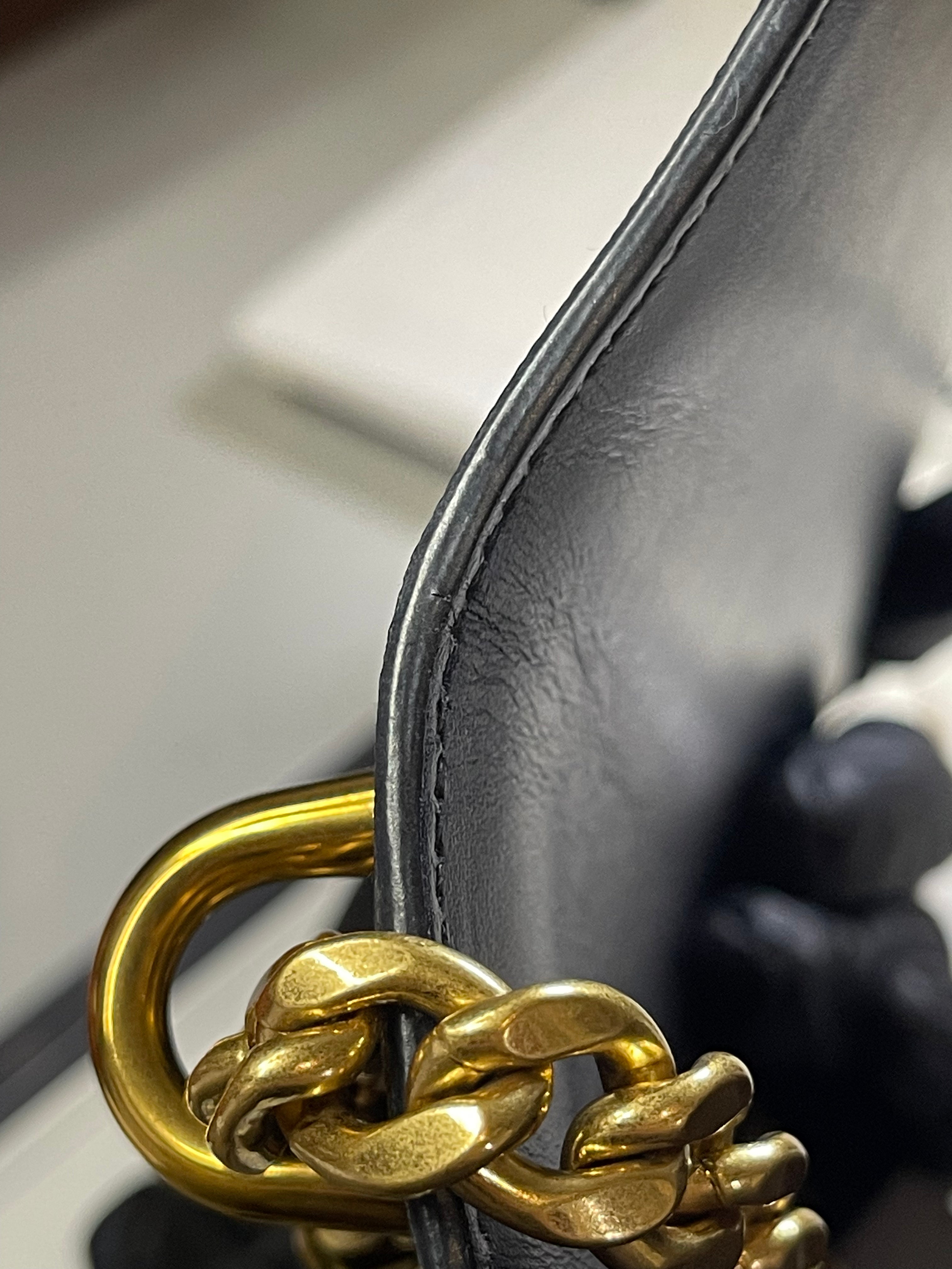 Pattina Black Saffiano Leather Chain Shoulder Bag | Purse Maison Luxury Bags Shop