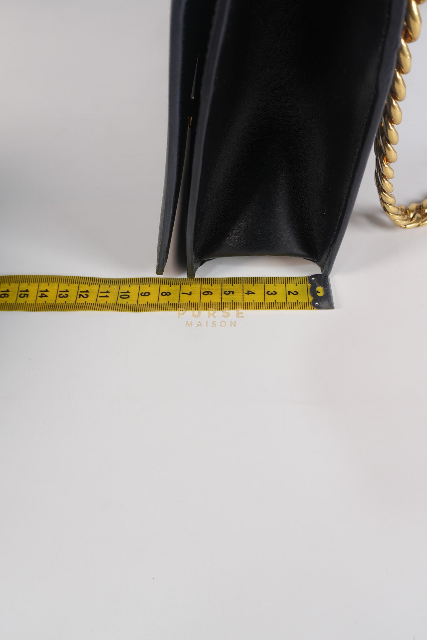 Pattina Black Saffiano Leather Chain Shoulder Bag | Purse Maison Luxury Bags Shop